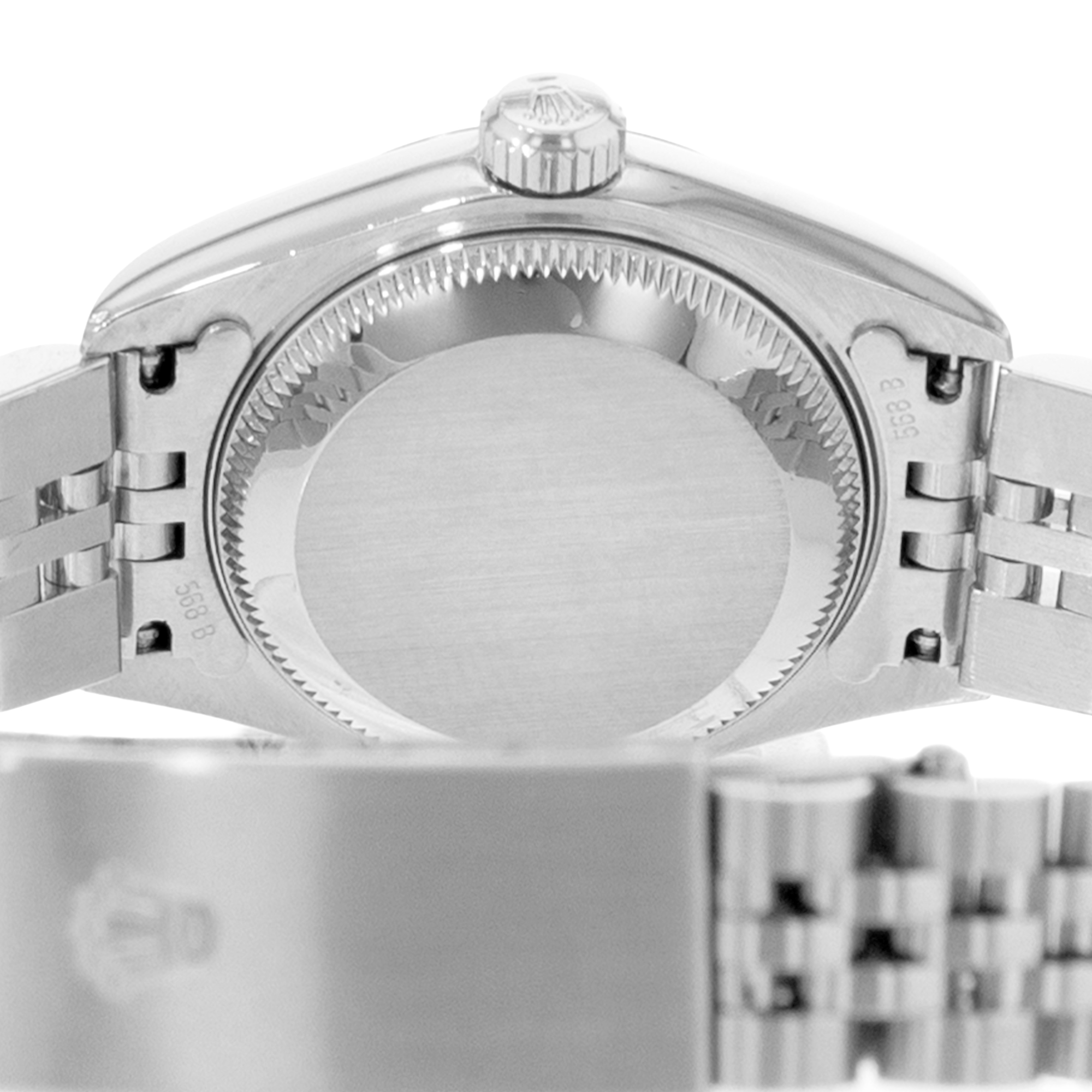 Rolex Datejust 26 79174 Silver Index Fluted Steel White Gold Ladies Watch 2004 thumbnail 9