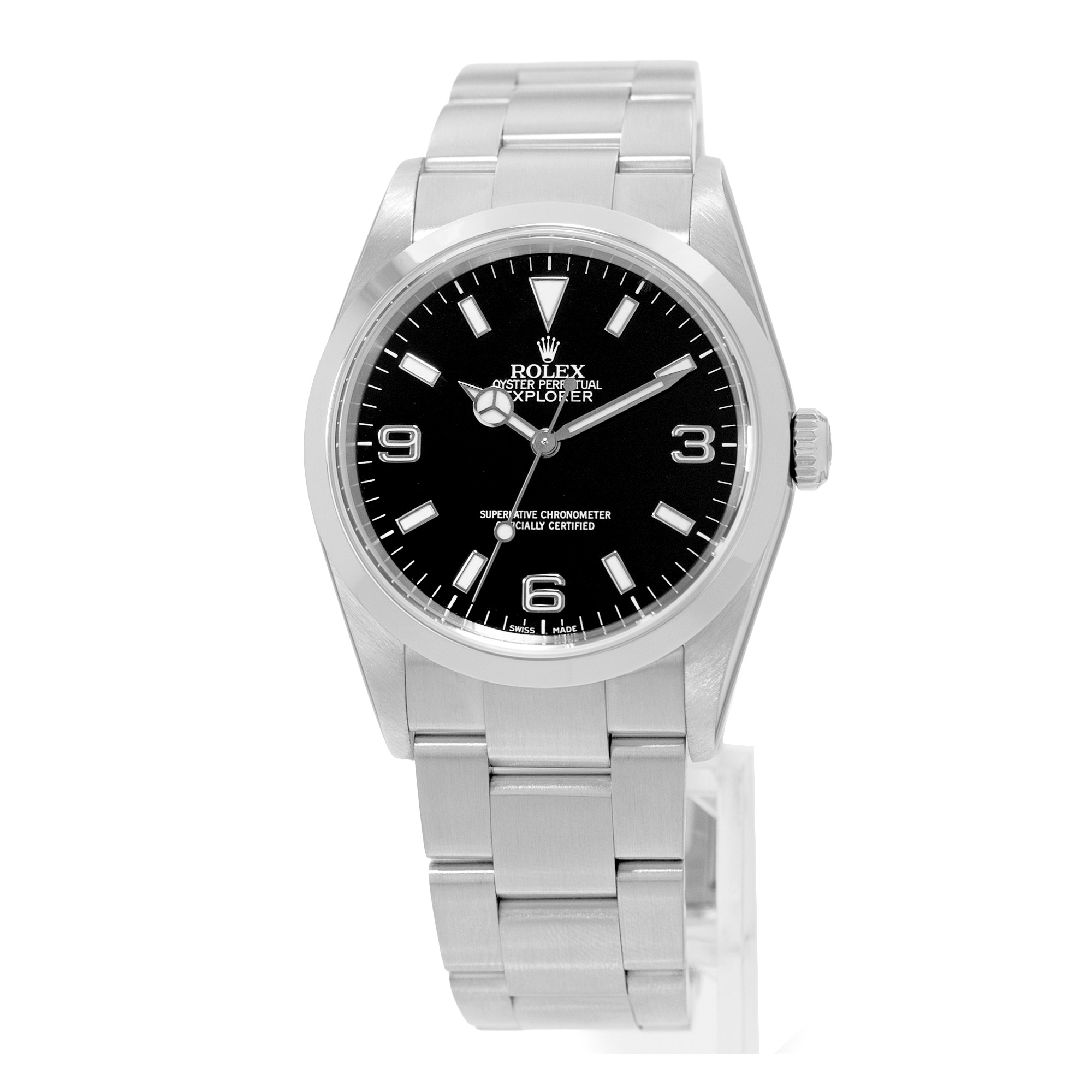 Rolex Explorer 36 114270 Black Arabic Steel Smooth Oyster Mens Watch 2006 thumbnail 4