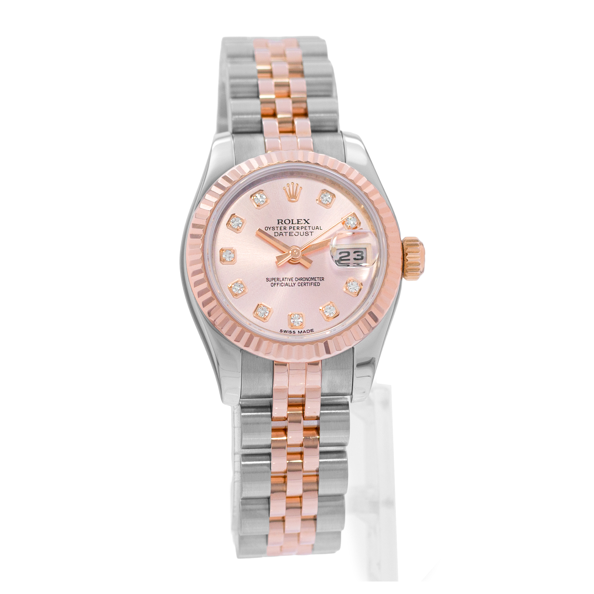 Rolex Datejust 26 179171 Pink Diamond Steel Rose Gold Jubilee Ladies Watch 2015 thumbnail 7