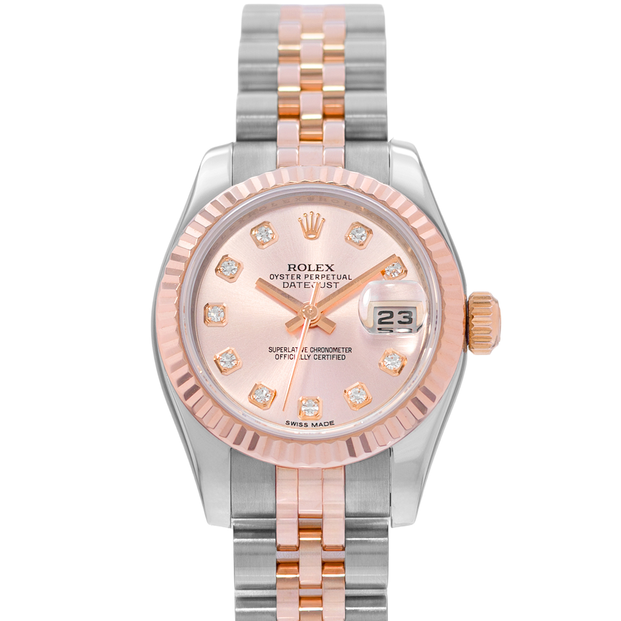 Rolex Datejust 26 179171 Pink Diamond Steel Rose Gold Jubilee Ladies Watch 2015 thumbnail 1