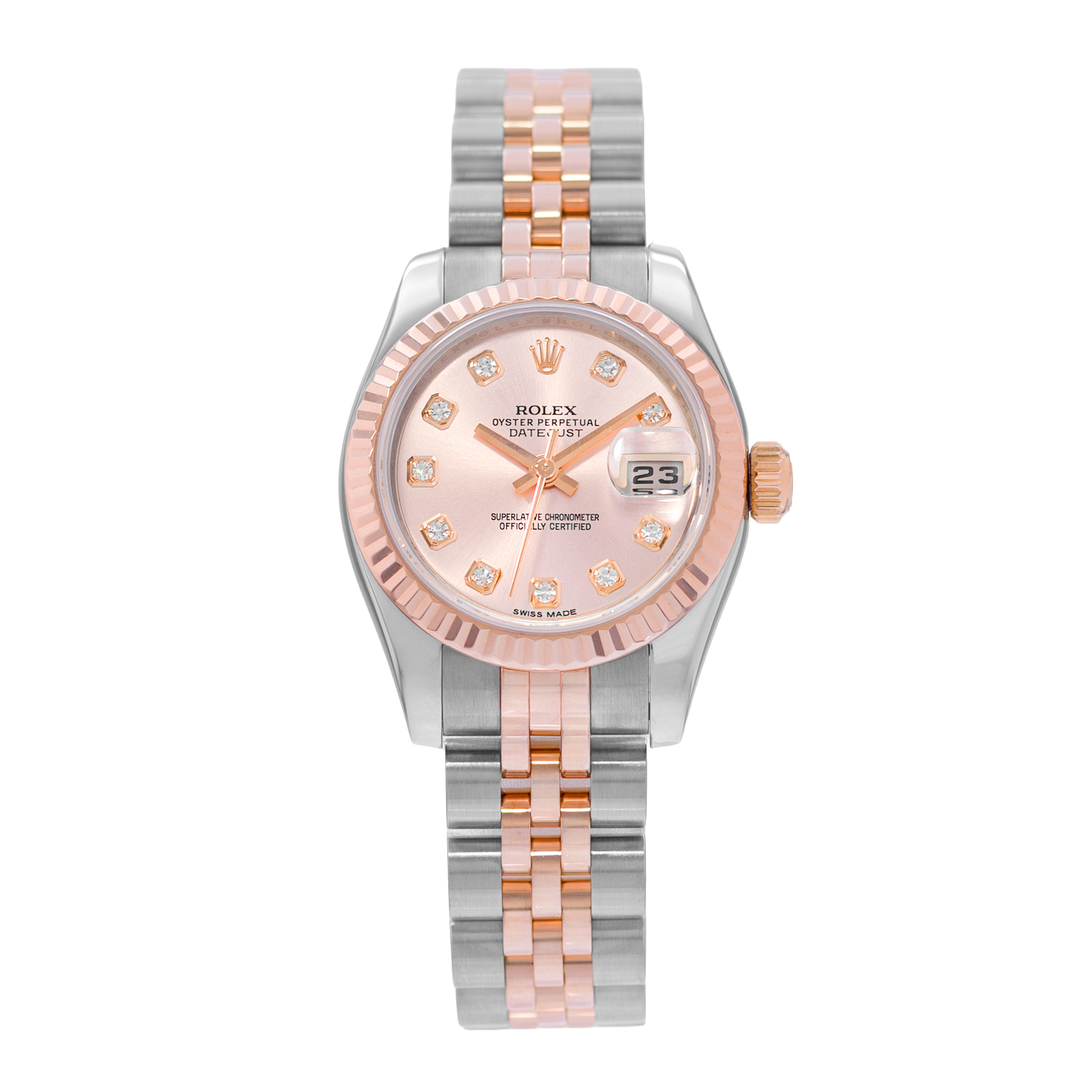 Rolex Datejust 26 179171 Pink Diamond Steel Rose Gold Jubilee Ladies Watch 2015 thumbnail 2