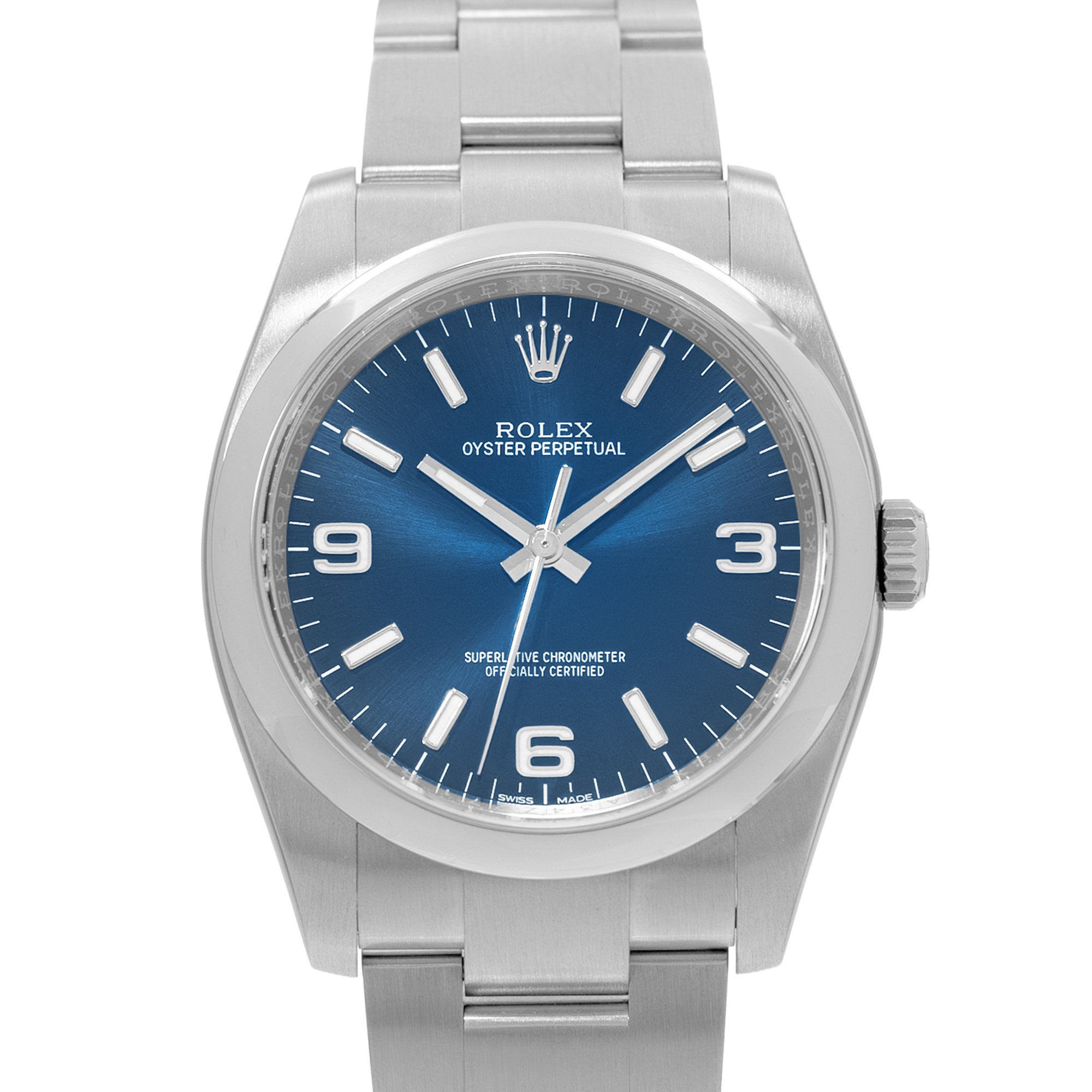 Rolex Oyster Perpetual 36 116000 Blue Arabic Steel Smooth Oyster Mens Watch 2017 thumbnail 1