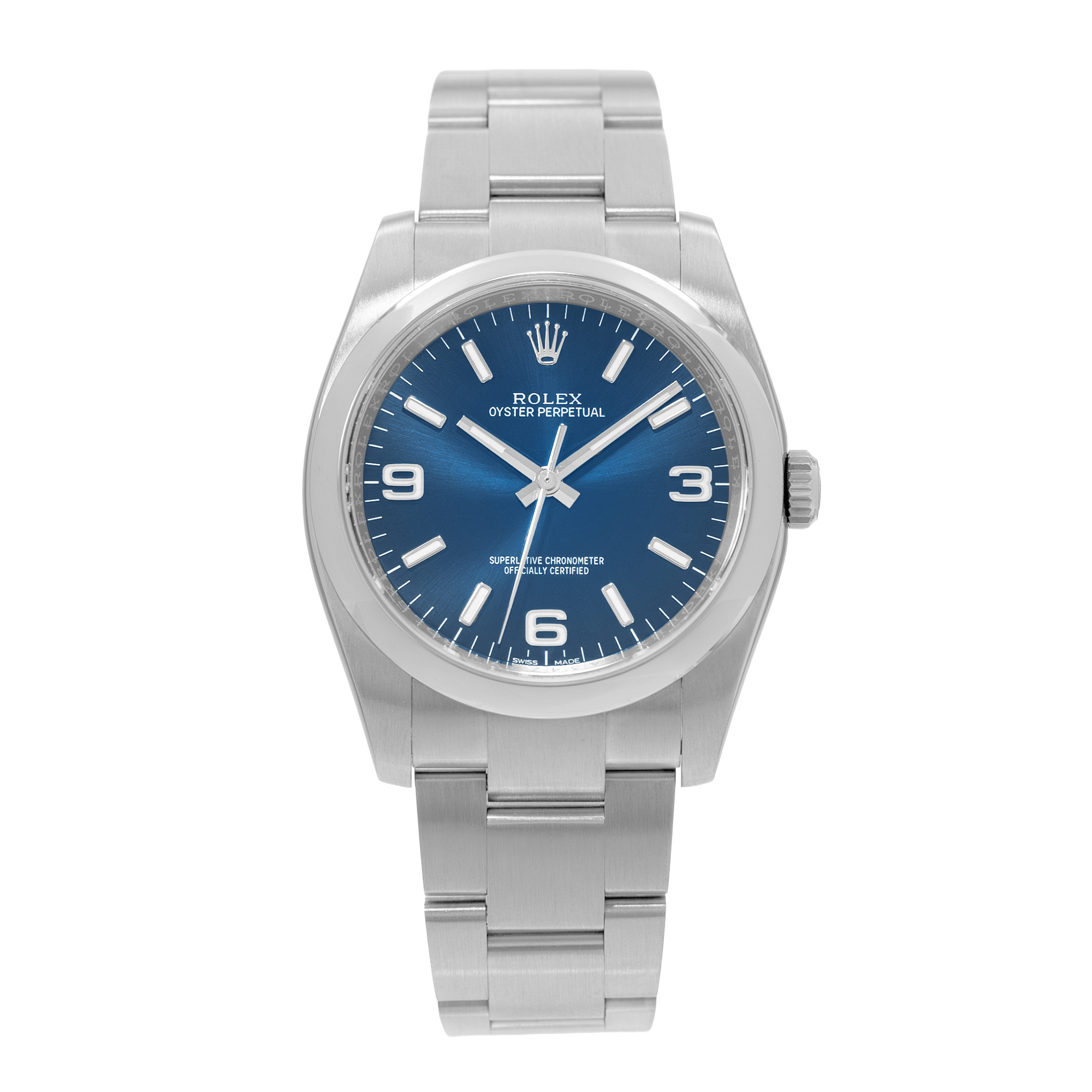 Rolex Oyster Perpetual 36 116000 Blue Arabic Steel Smooth Oyster Mens Watch 2017 thumbnail 2