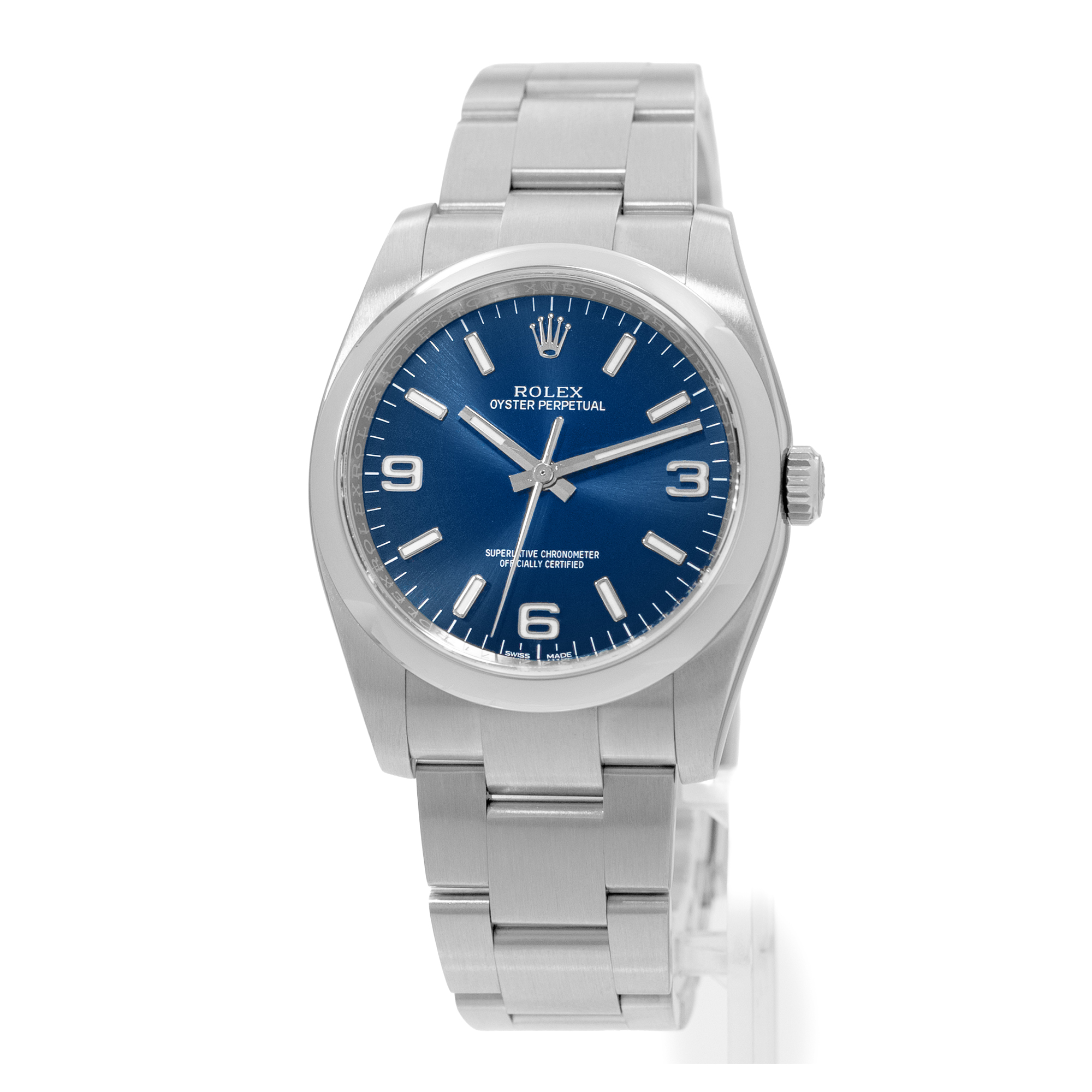 Rolex Oyster Perpetual 36 116000 Blue Arabic Steel Smooth Oyster Mens Watch 2017 thumbnail 4