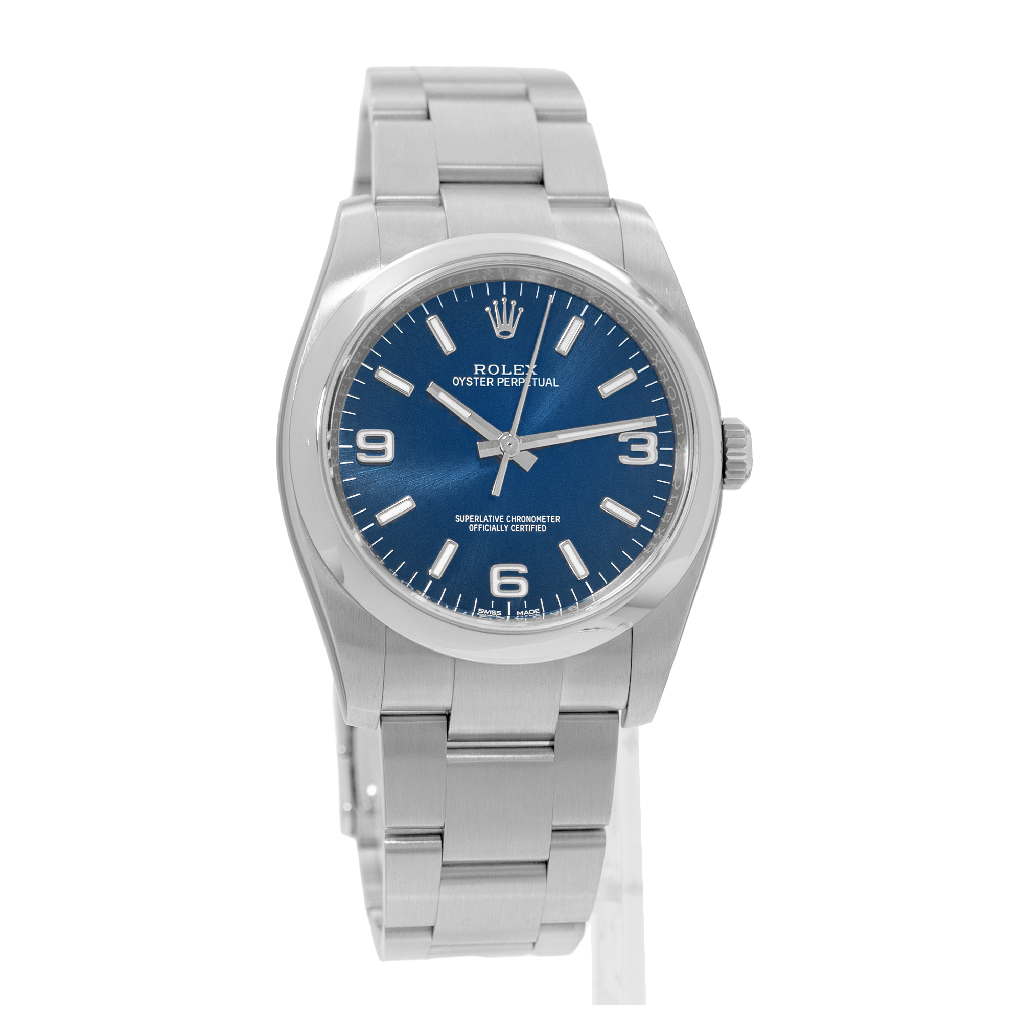 Rolex Oyster Perpetual 36 116000 Blue Arabic Steel Smooth Oyster Mens Watch 2017 thumbnail 7
