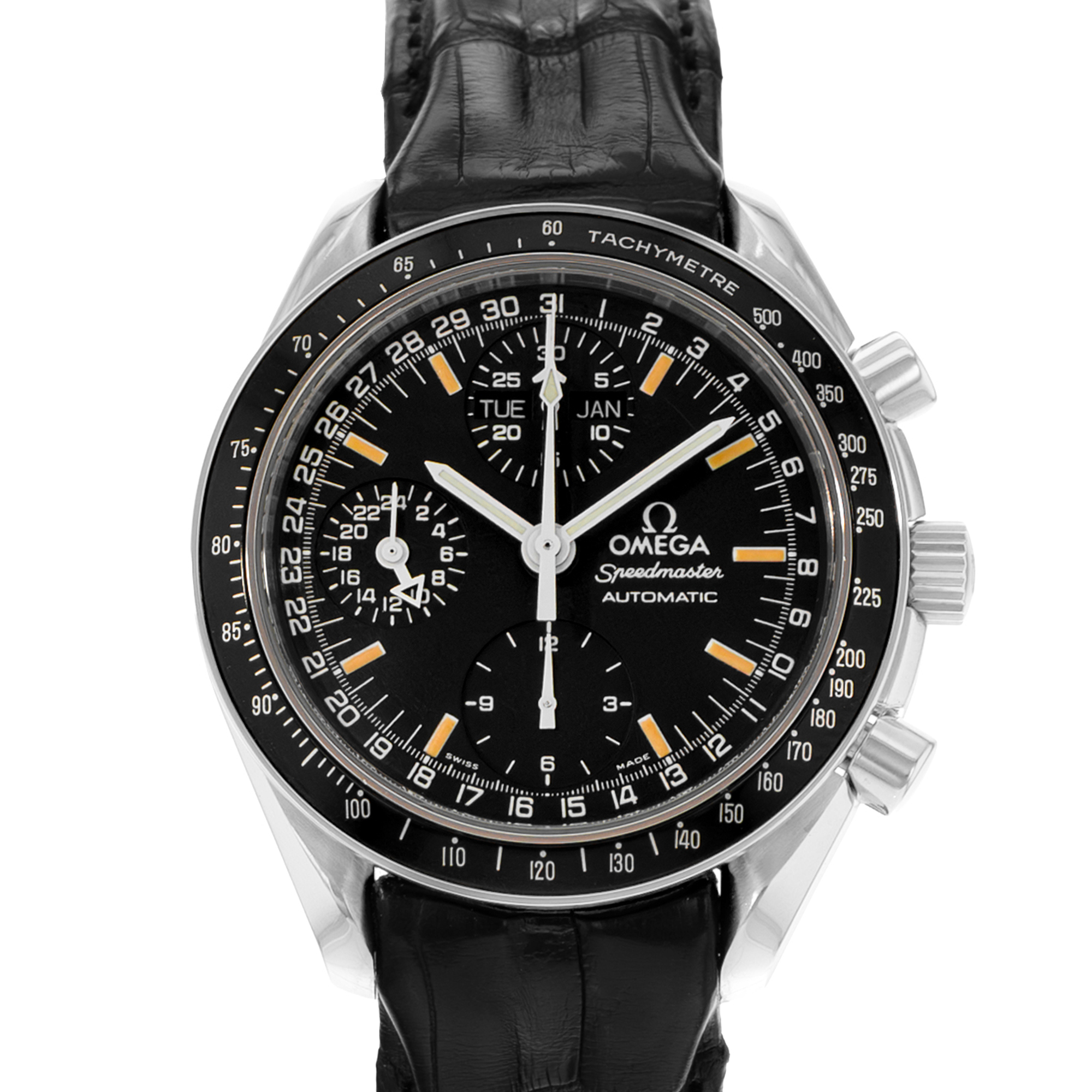 Omega Speedmaster Day Date 3520.50.00 39mm Black Index Steel Mens Watch 1999 thumbnail 1