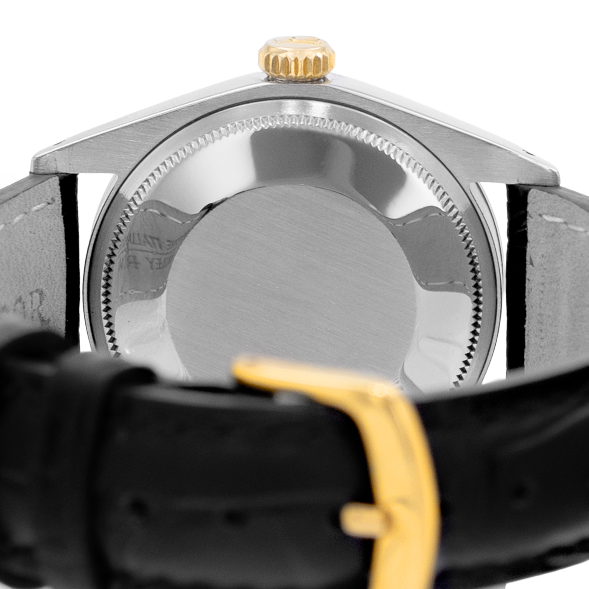 Rolex Oyster Perpetual Date 34 1505 Champagne Steel Yellow Gold Mens Watch 1972 thumbnail 8