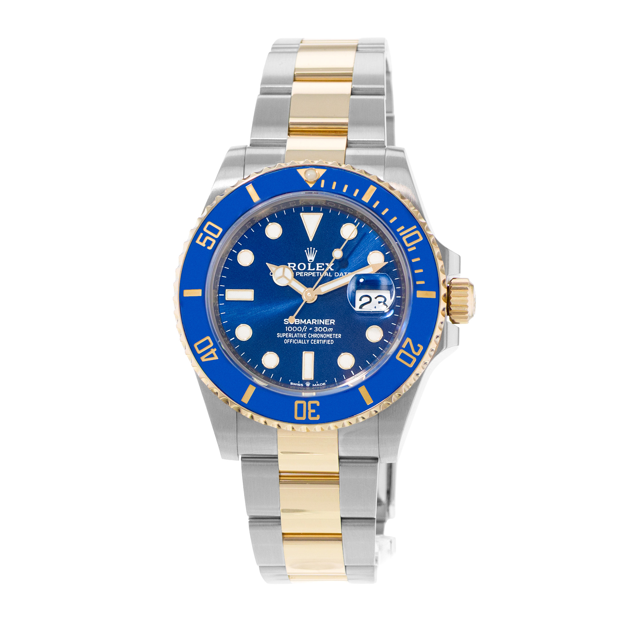 Rolex Submariner Date 126613 41mm Blue Steel Yellow Gold Oyster Mens Watch 2021 thumbnail 4