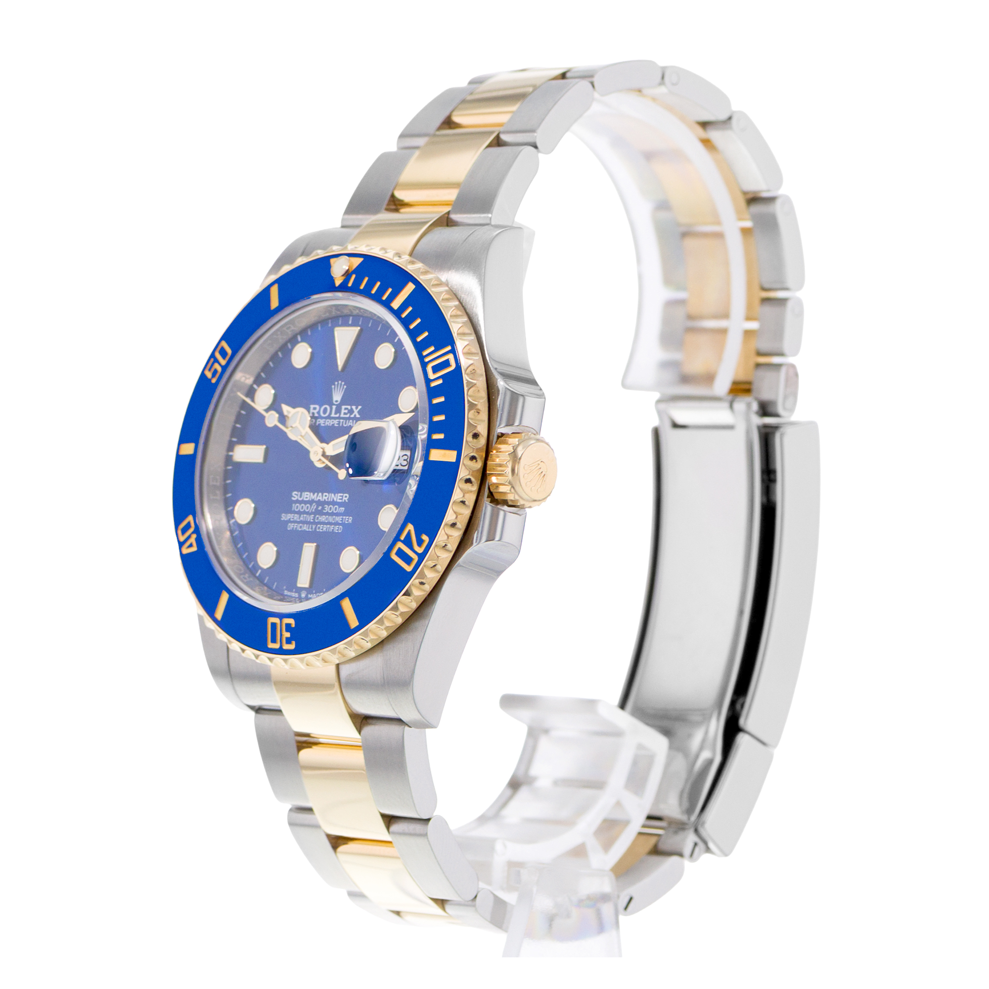 Rolex Submariner Date 126613 41mm Blue Steel Yellow Gold Oyster Mens Watch 2021 thumbnail 5