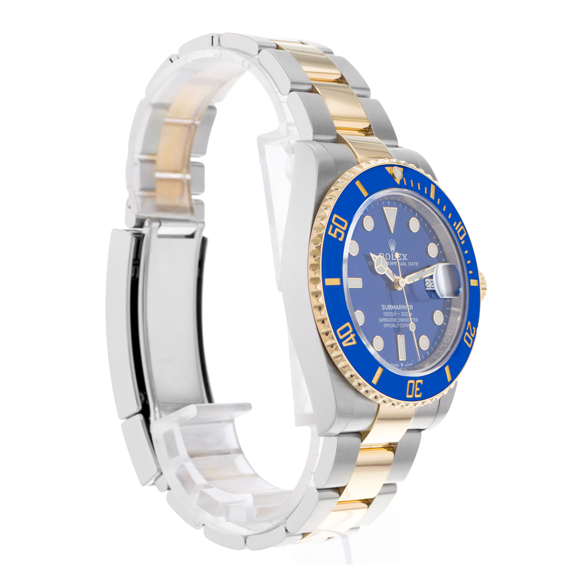 Rolex Submariner Date 126613 41mm Blue Steel Yellow Gold Oyster Mens Watch 2021 thumbnail 6
