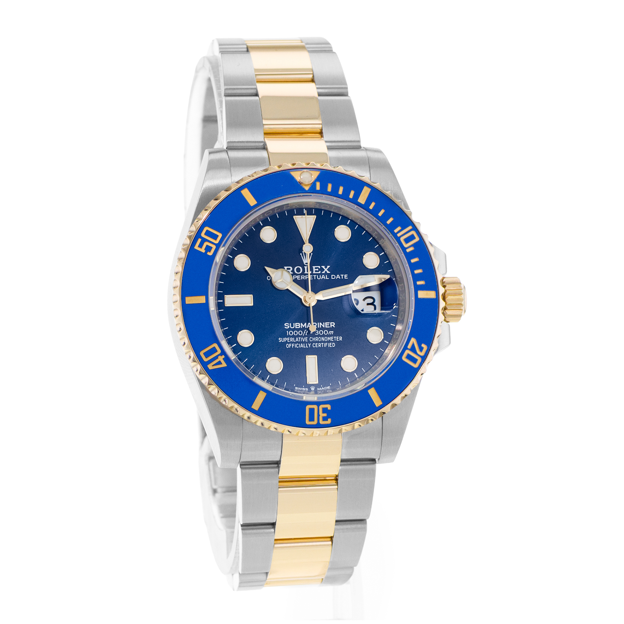 Rolex Submariner Date 126613 41mm Blue Steel Yellow Gold Oyster Mens Watch 2021 thumbnail 7