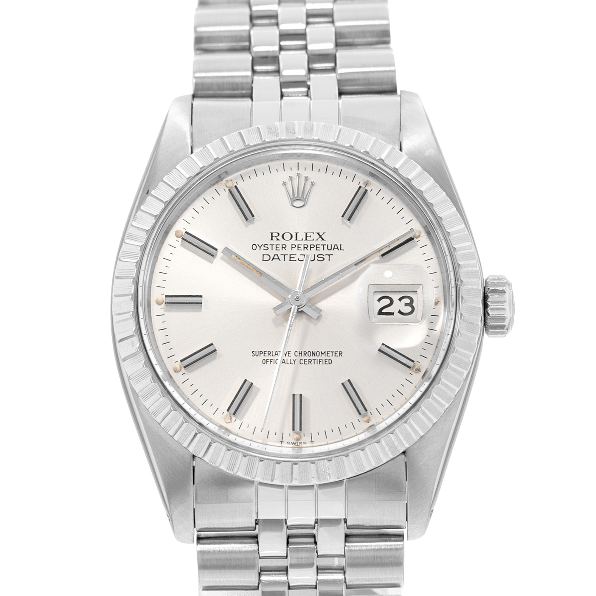 Rolex Datejust 36 16030 Silver Index Steel Jubilee Automatic Mens Watch 1979 thumbnail 1