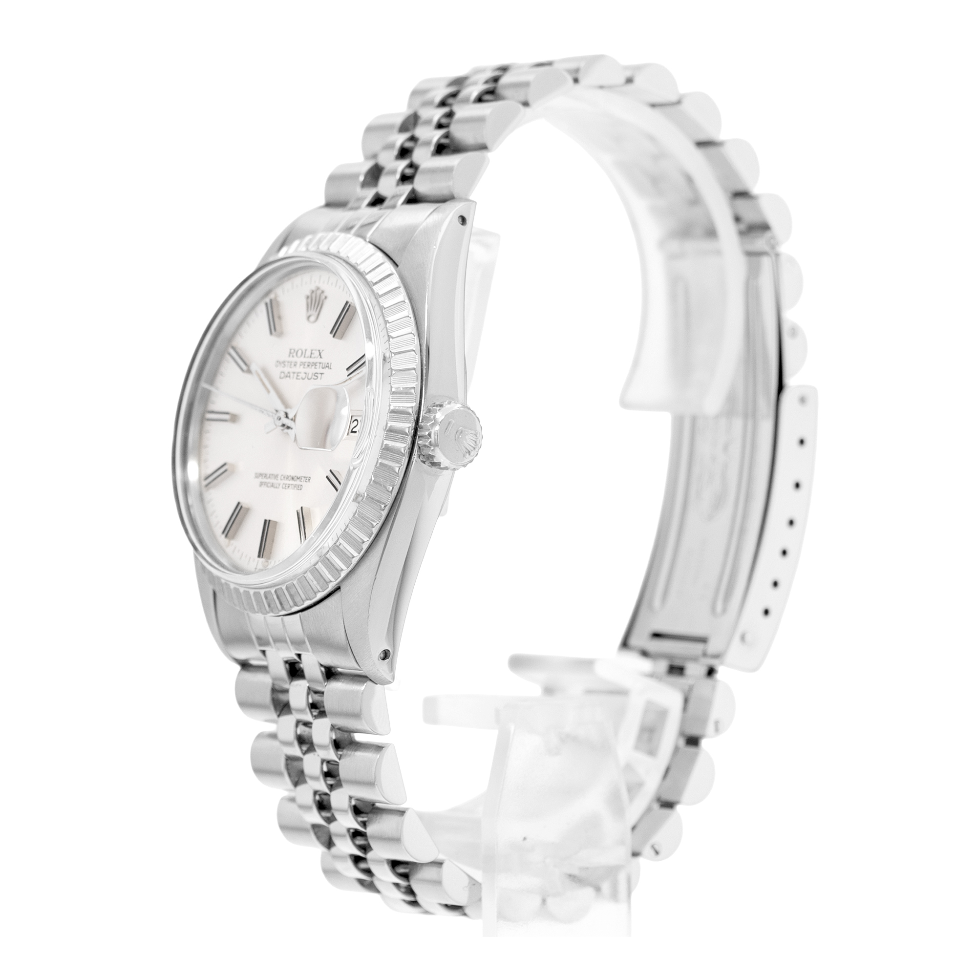 Rolex Datejust 36 16030 Silver Index Steel Jubilee Automatic Mens Watch 1979 thumbnail 4