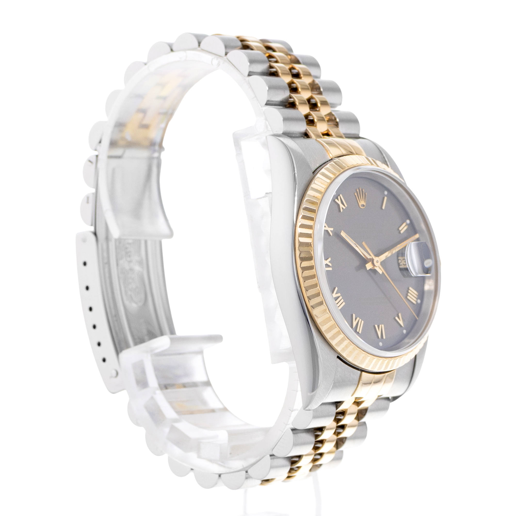 Rolex Datejust 36 16233 Grey Patina Index Steel Yellow Gold Mens Watch 1997 thumbnail 6