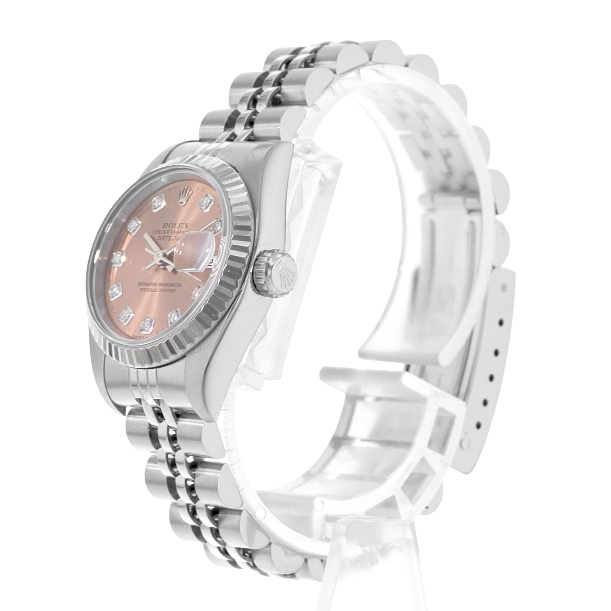 Rolex Datejust 26 79174 Pink Diamond Steel White Gold Jubilee Ladies Watch 2000 thumbnail 4