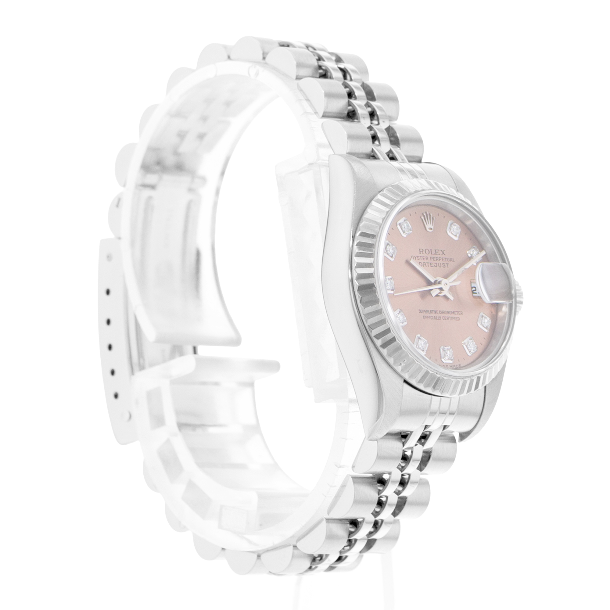 Rolex Datejust 26 79174 Pink Diamond Steel White Gold Jubilee Ladies Watch 2000 thumbnail 5