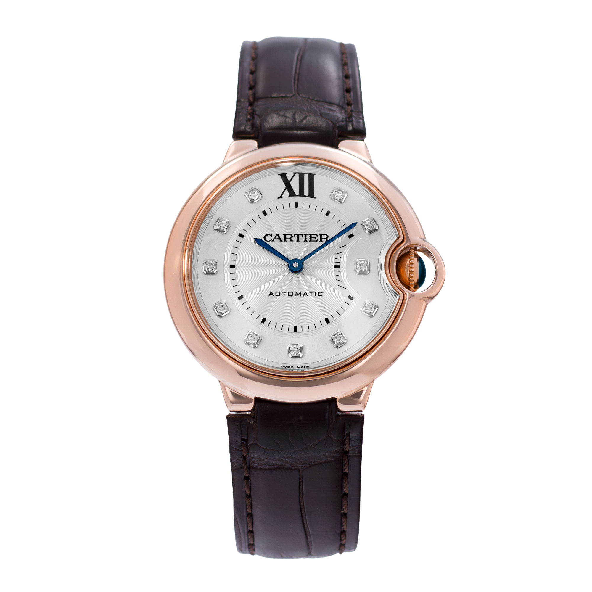 Cartier Ballon Bleu 36mm WE902028 3003 Silver Diamond Rose Gold Ladies Watch thumbnail 2