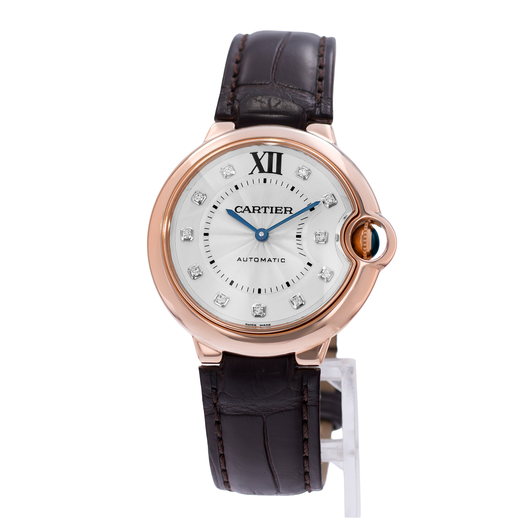 Cartier Ballon Bleu 36mm WE902028 3003 Silver Diamond Rose Gold Ladies Watch thumbnail 3