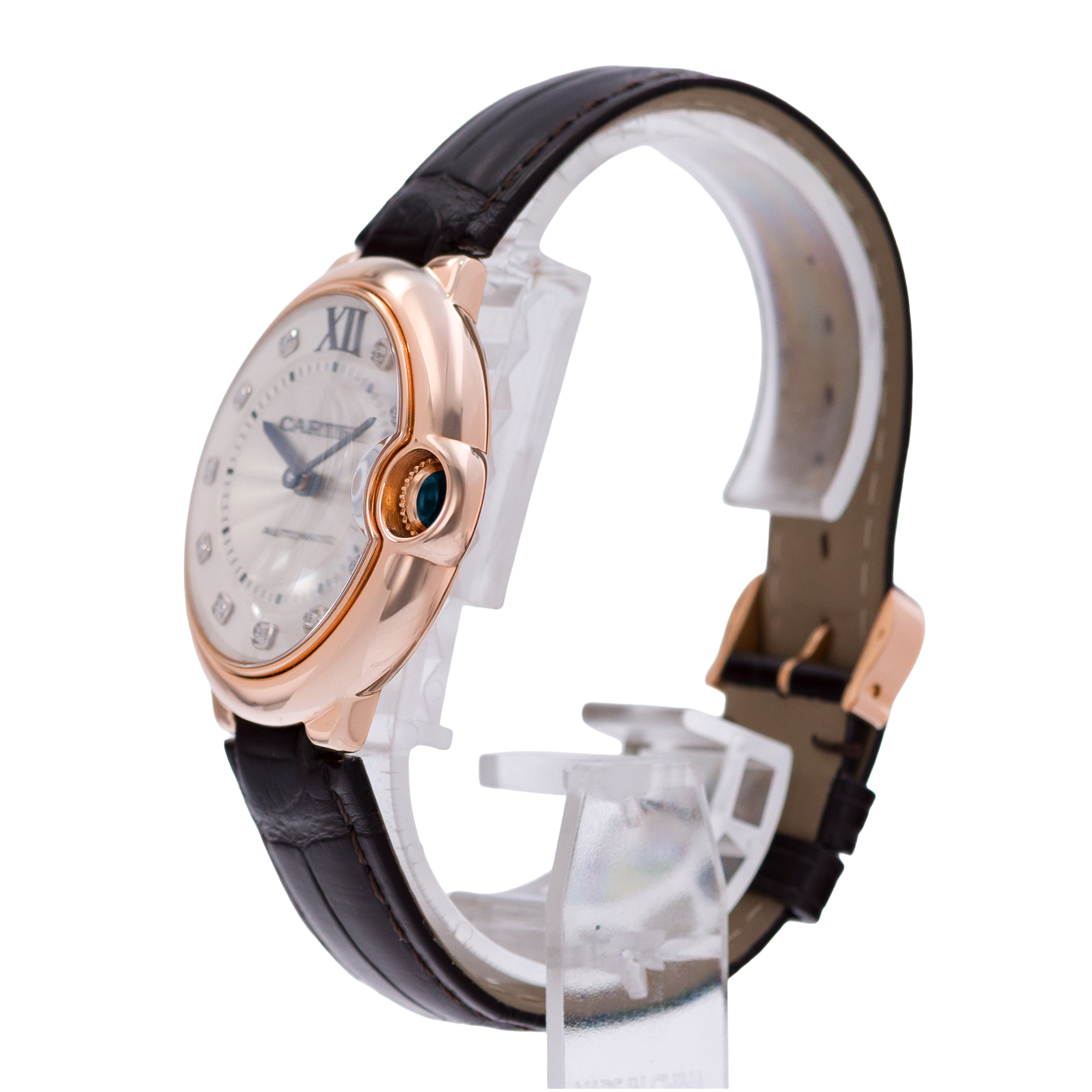 Cartier Ballon Bleu 36mm WE902028 3003 Silver Diamond Rose Gold Ladies Watch thumbnail 4