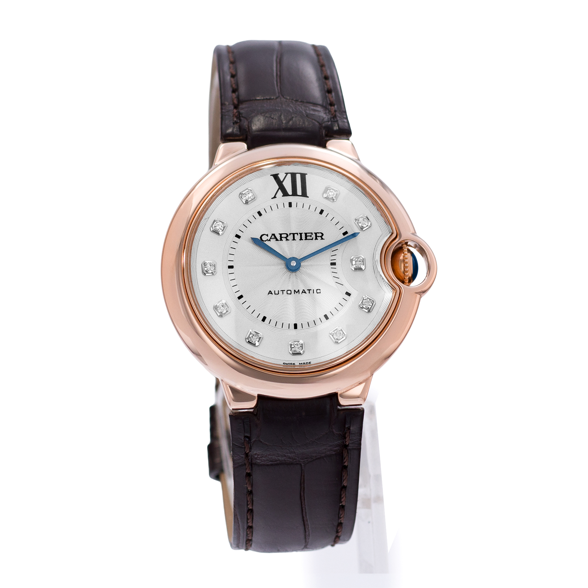 Cartier Ballon Bleu 36mm WE902028 3003 Silver Diamond Rose Gold Ladies Watch thumbnail 6