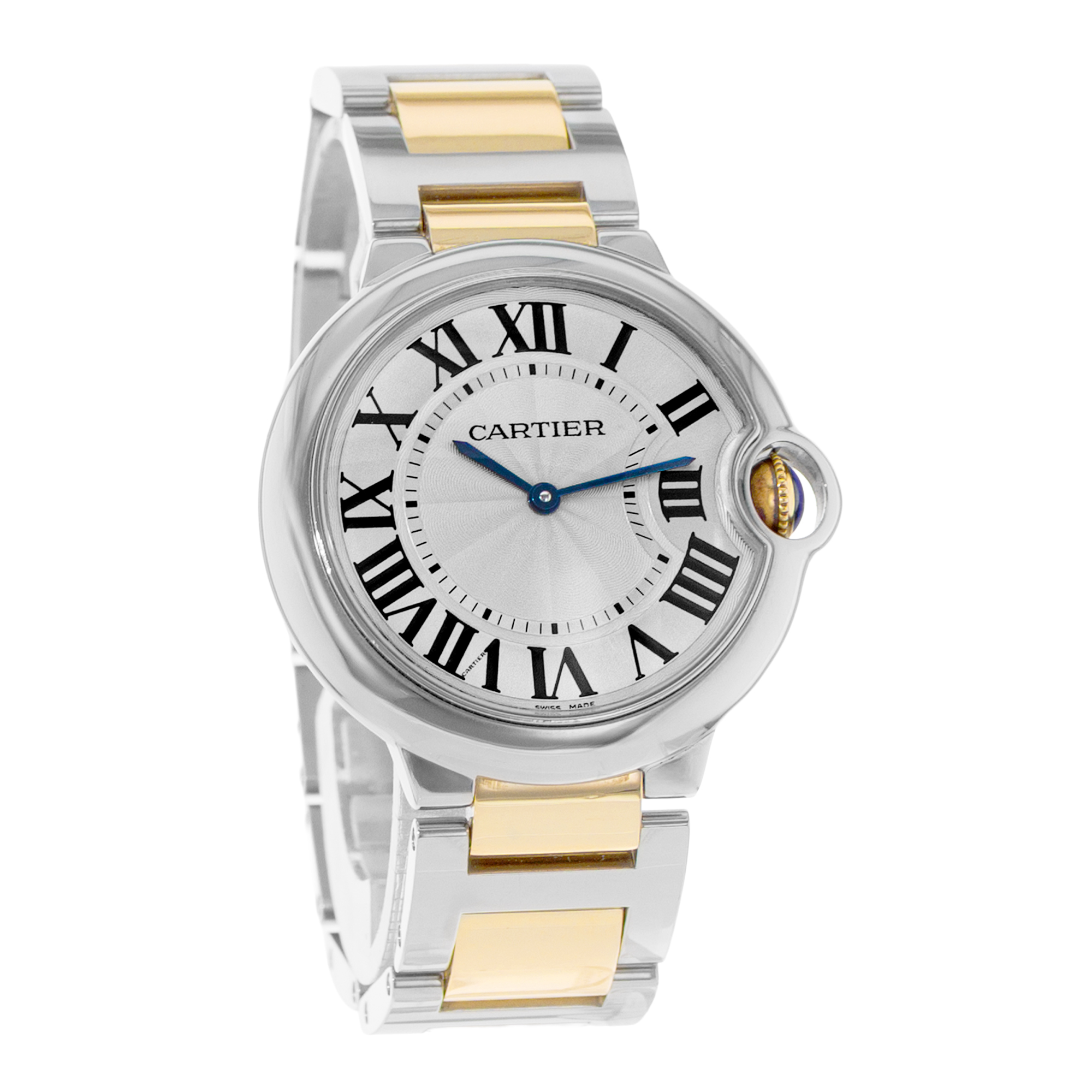 Cartier Ballon Bleu 36mm W69008Z3 3005 Silver Steel Gold Mens Watch Papers 2009 thumbnail 7