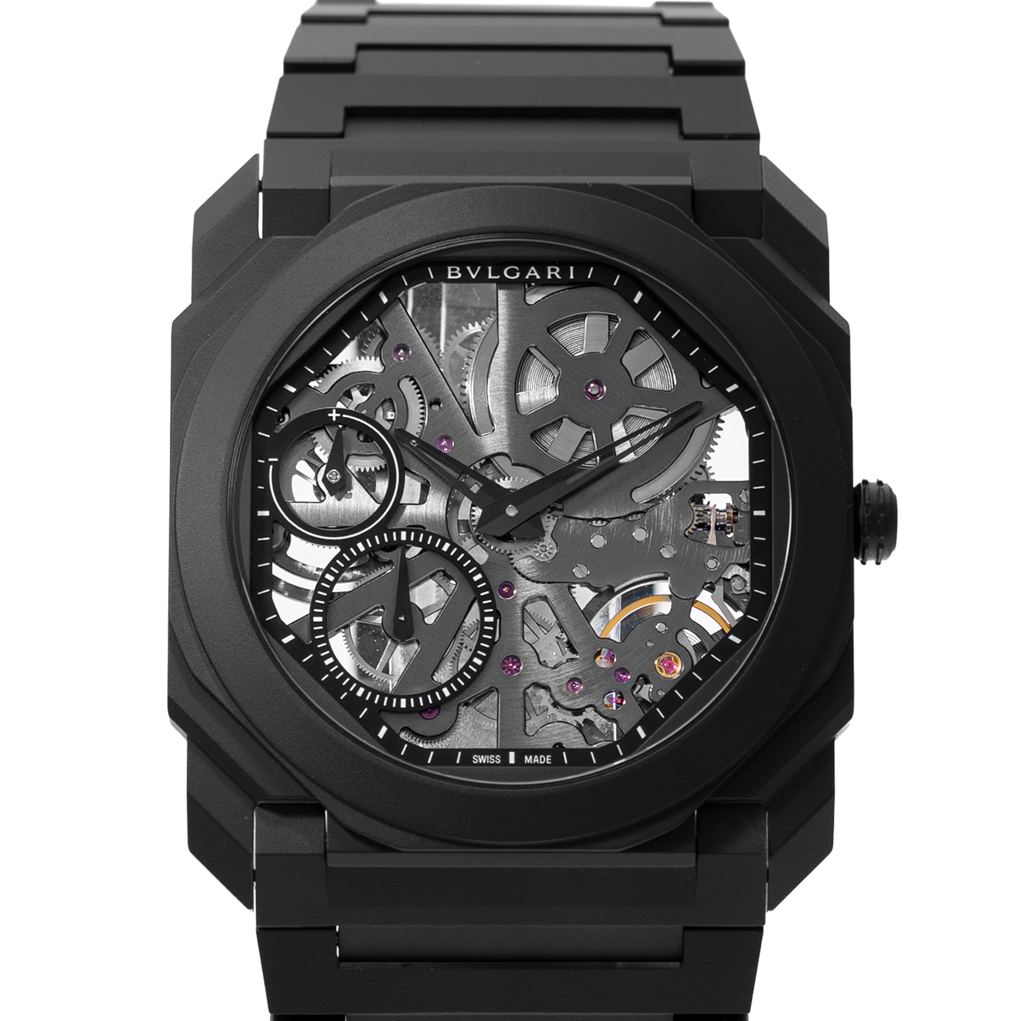 Bvlgari Octo 103126 40mm Skeleton Black Ceramic Manual Winding Mens Watch 2019 thumbnail 1