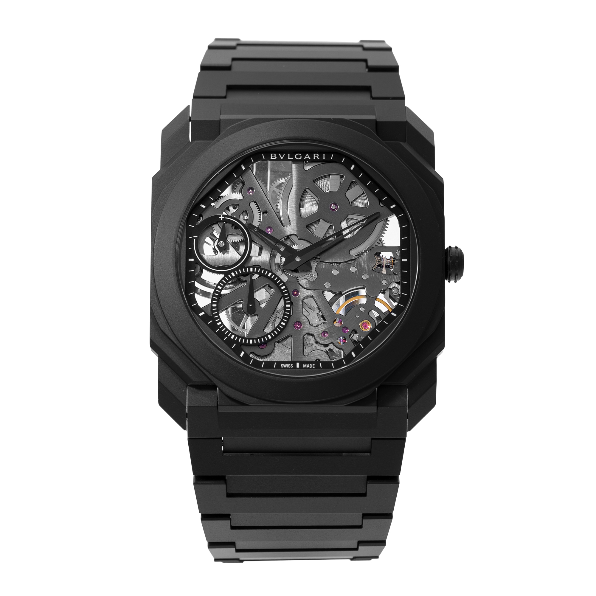 Bvlgari Octo 103126 40mm Skeleton Black Ceramic Manual Winding Mens Watch 2019 thumbnail 2