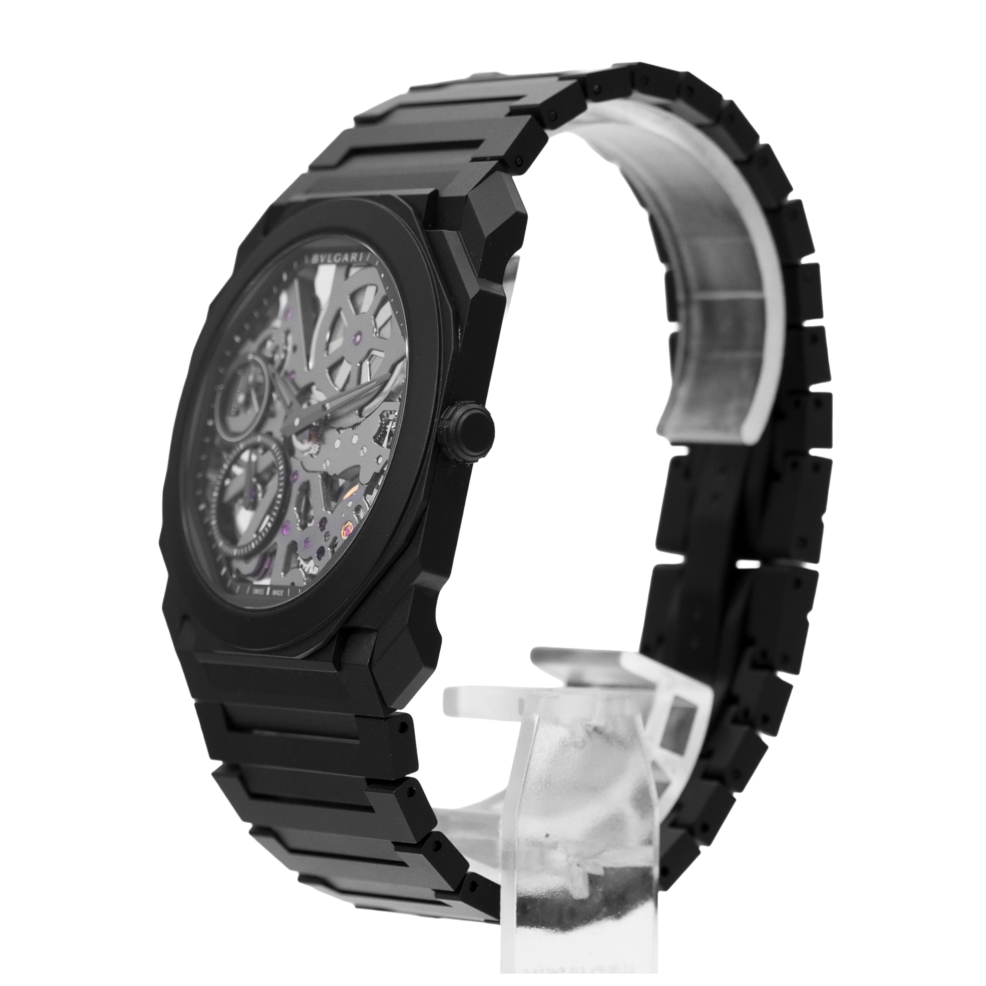 Bvlgari Octo 103126 40mm Skeleton Black Ceramic Manual Winding Mens Watch 2019 thumbnail 5