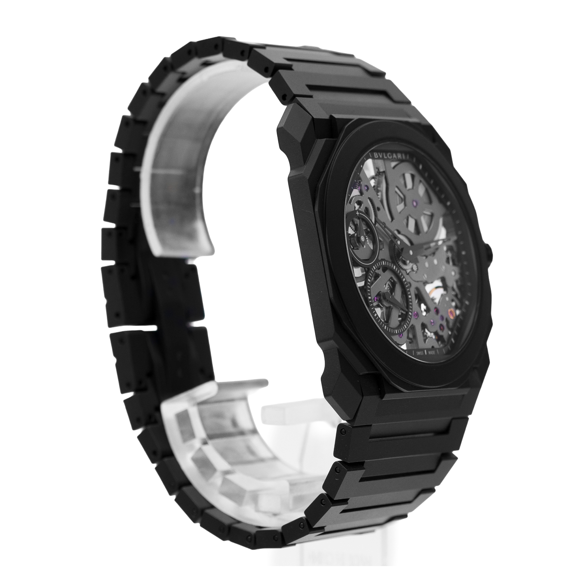 Bvlgari Octo 103126 40mm Skeleton Black Ceramic Manual Winding Mens Watch 2019 thumbnail 6