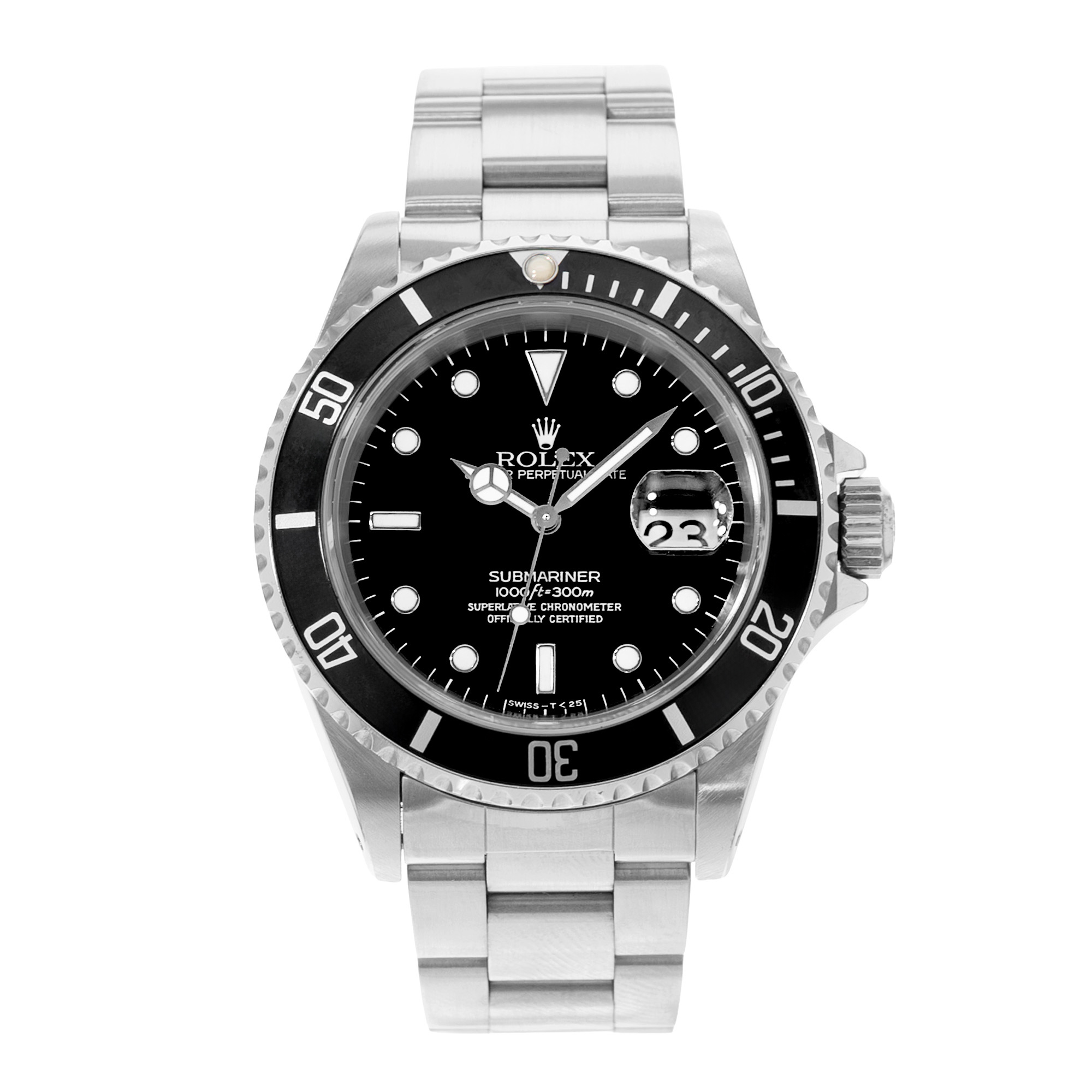 Rolex Submariner Date 16610 40mm Black Diver Steel Oyster Mens Watch 1996 thumbnail 2