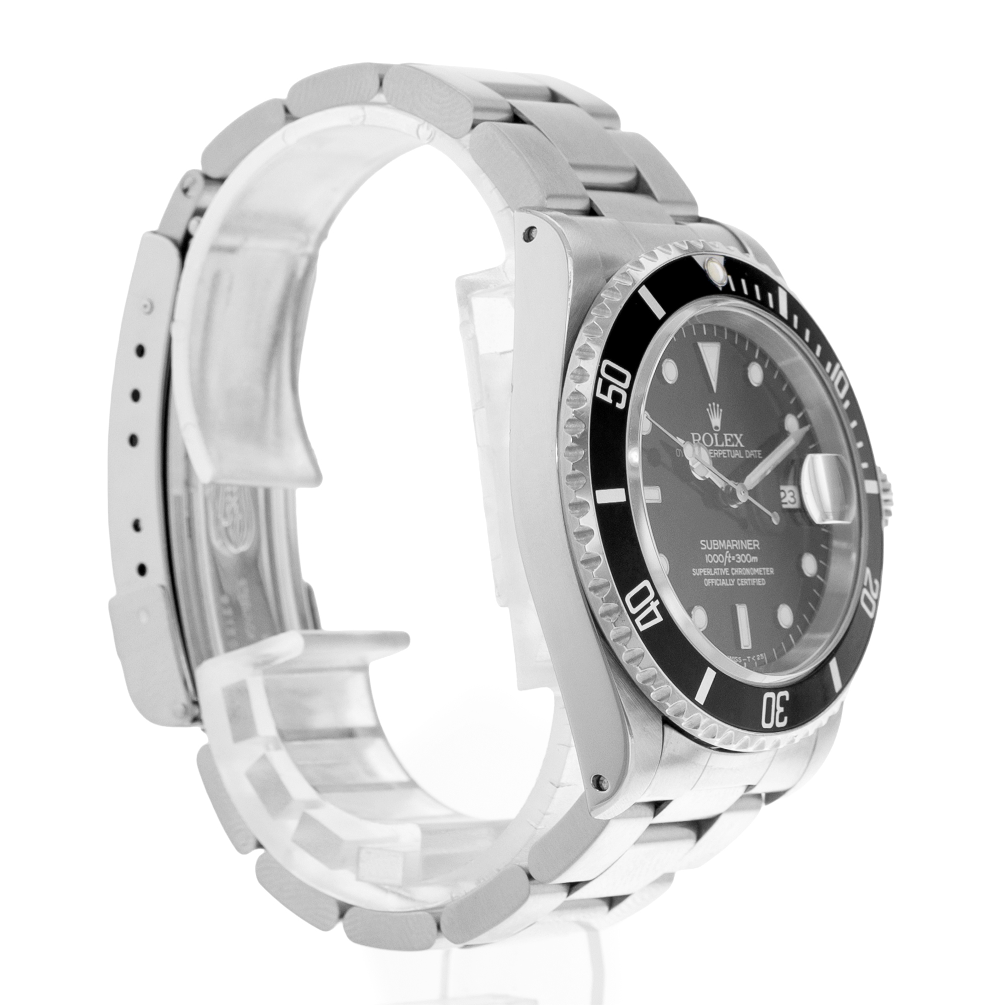 Rolex Submariner Date 16610 40mm Black Diver Steel Oyster Mens Watch 1996 thumbnail 5