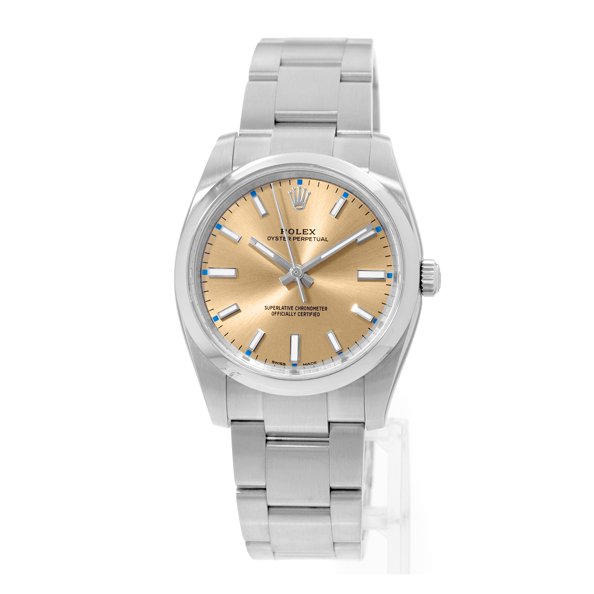 Rolex Oyster Perpetual 34 114200 White Grape Dial Steel Mens Watch Card 2018 thumbnail 4