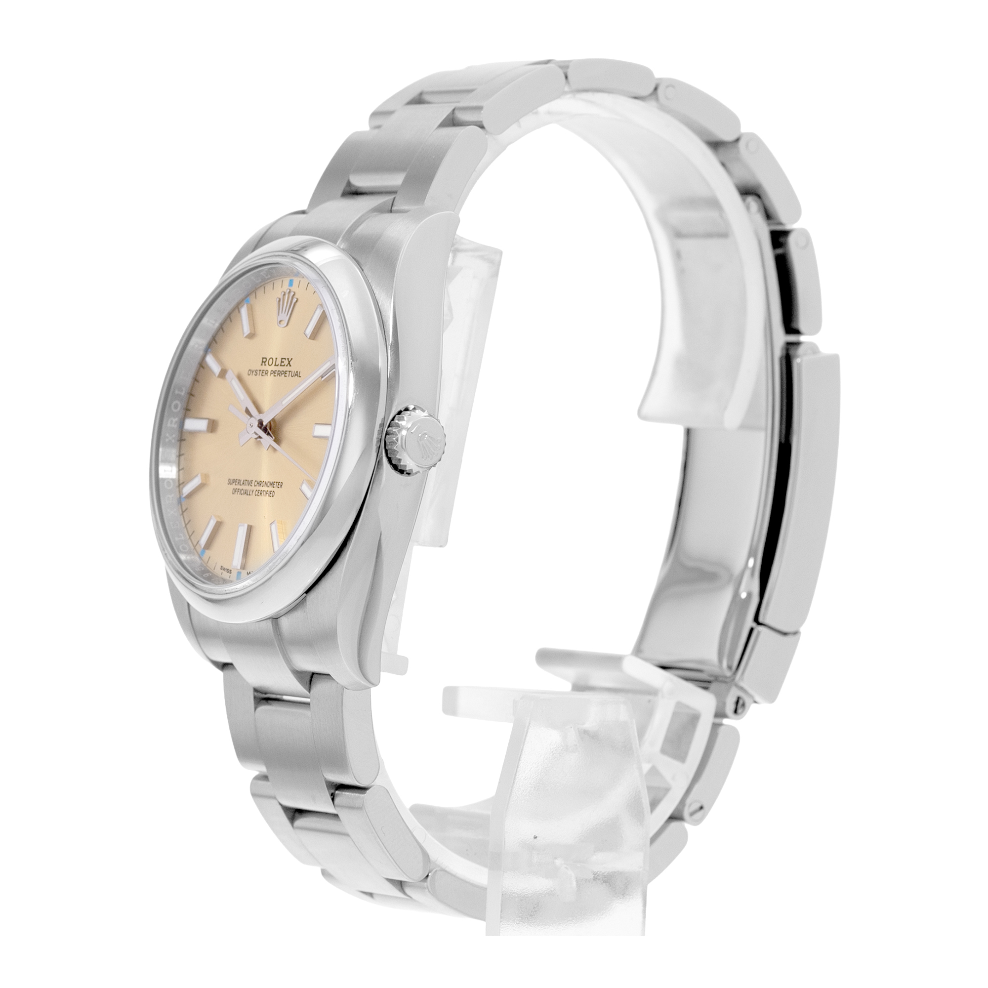 Rolex Oyster Perpetual 34 114200 White Grape Dial Steel Mens Watch Card 2018 thumbnail 5