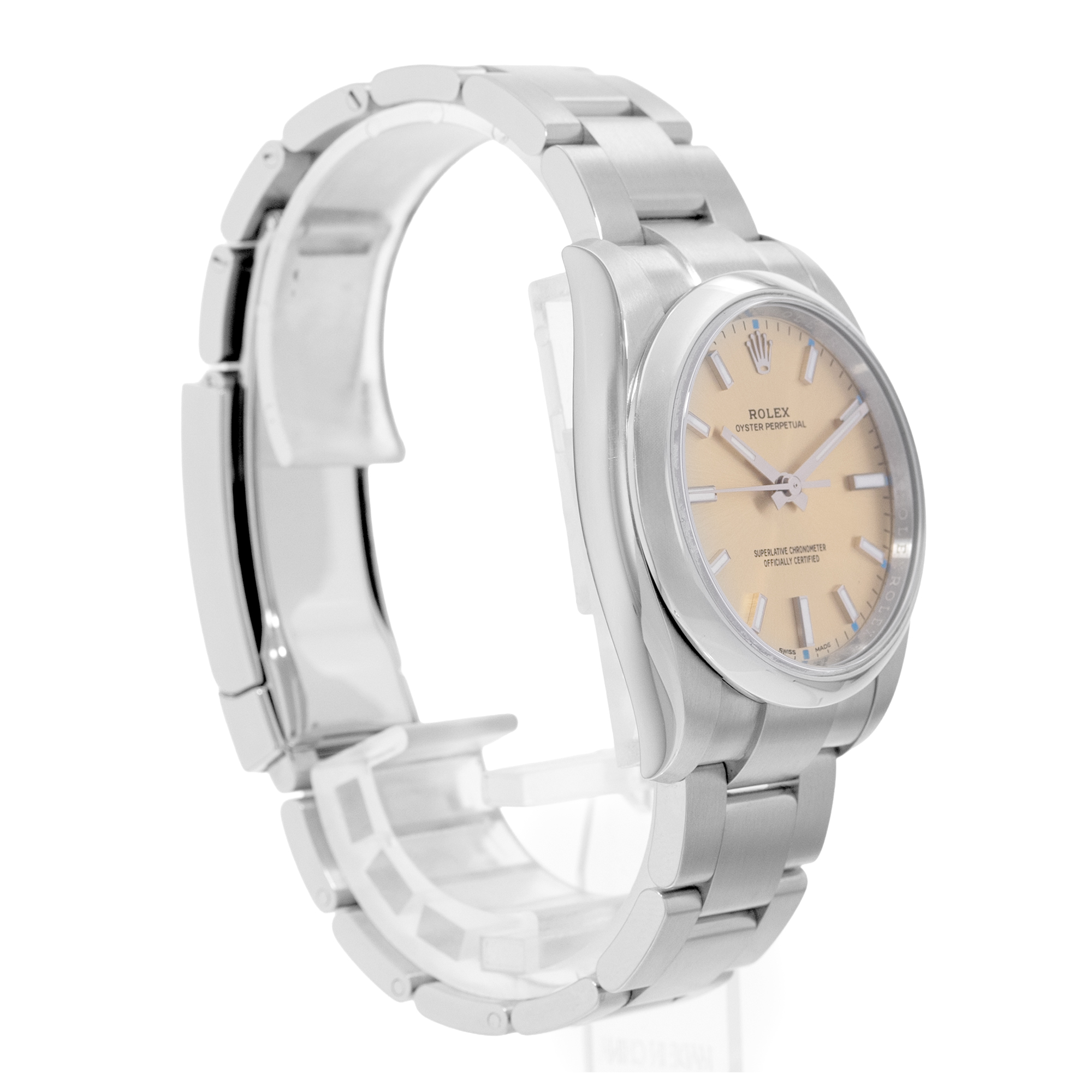 Rolex Oyster Perpetual 34 114200 White Grape Dial Steel Mens Watch Card 2018 thumbnail 6