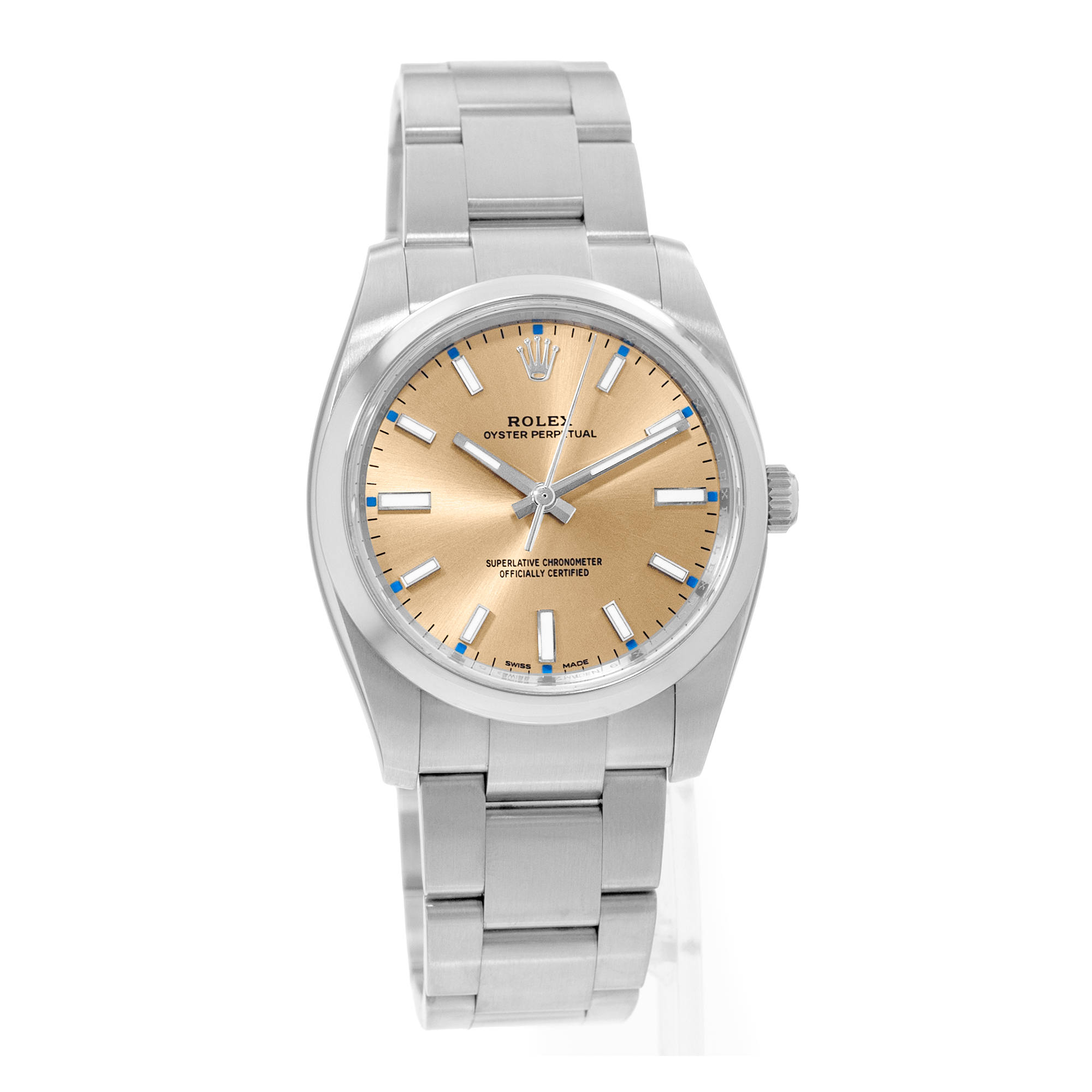 Rolex Oyster Perpetual 34 114200 White Grape Dial Steel Mens Watch Card 2018 thumbnail 7