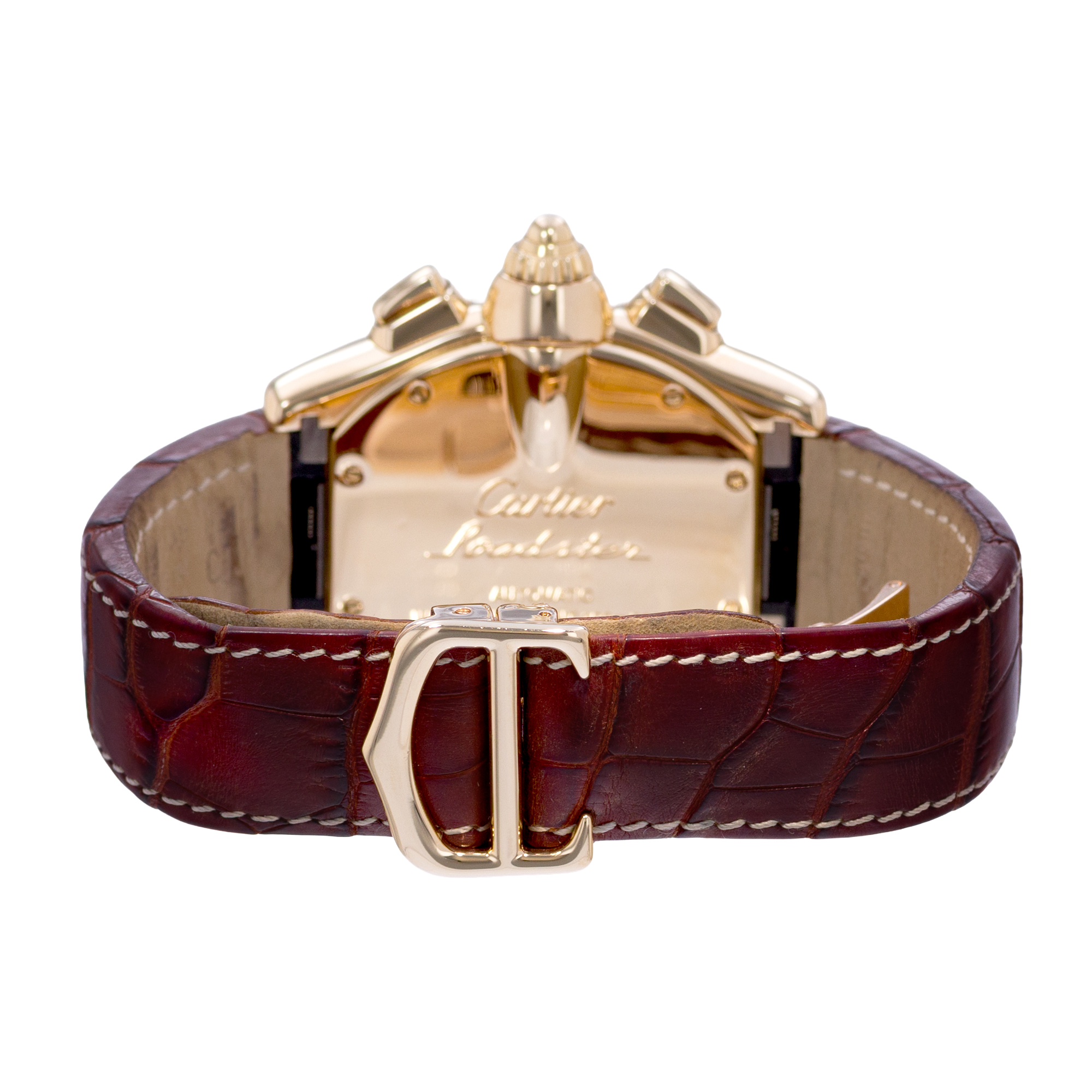 Cartier Roadster W62008Y3 2619 40mm Champagne Roman 18k Yellow Gold Papers 2004 thumbnail 8