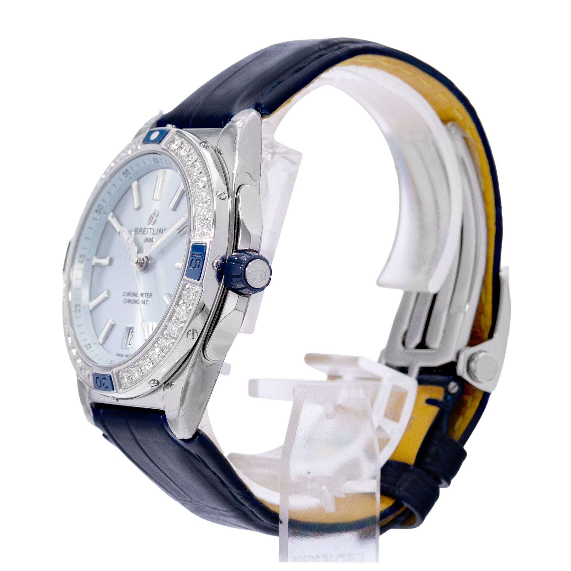 Breitling Chronomat A17356531C1P1 38mm Diamond Ice Blue Steel Stickers 2025 thumbnail 4