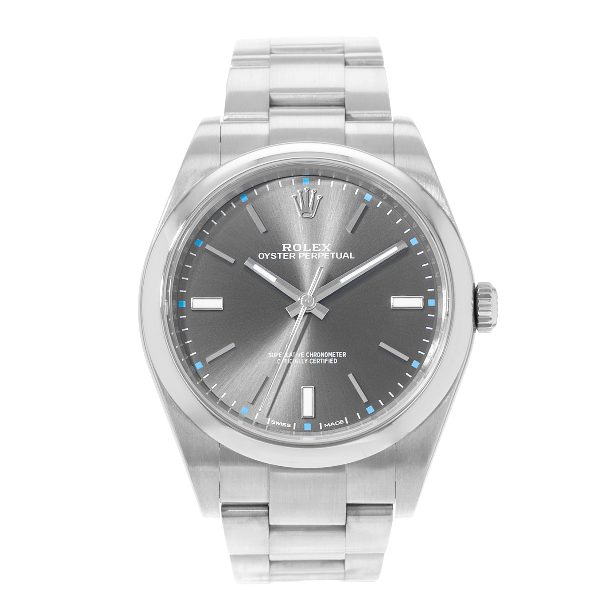 Rolex Oyster Perpetual 39 114300 Rhodium Dial Index Steel Mens Watch Card 2017 thumbnail 2