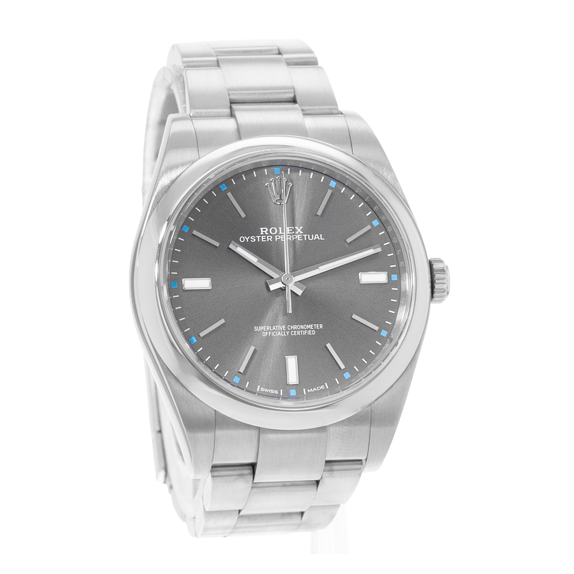 Rolex Oyster Perpetual 39 114300 Rhodium Dial Index Steel Mens Watch Card 2017 thumbnail 7