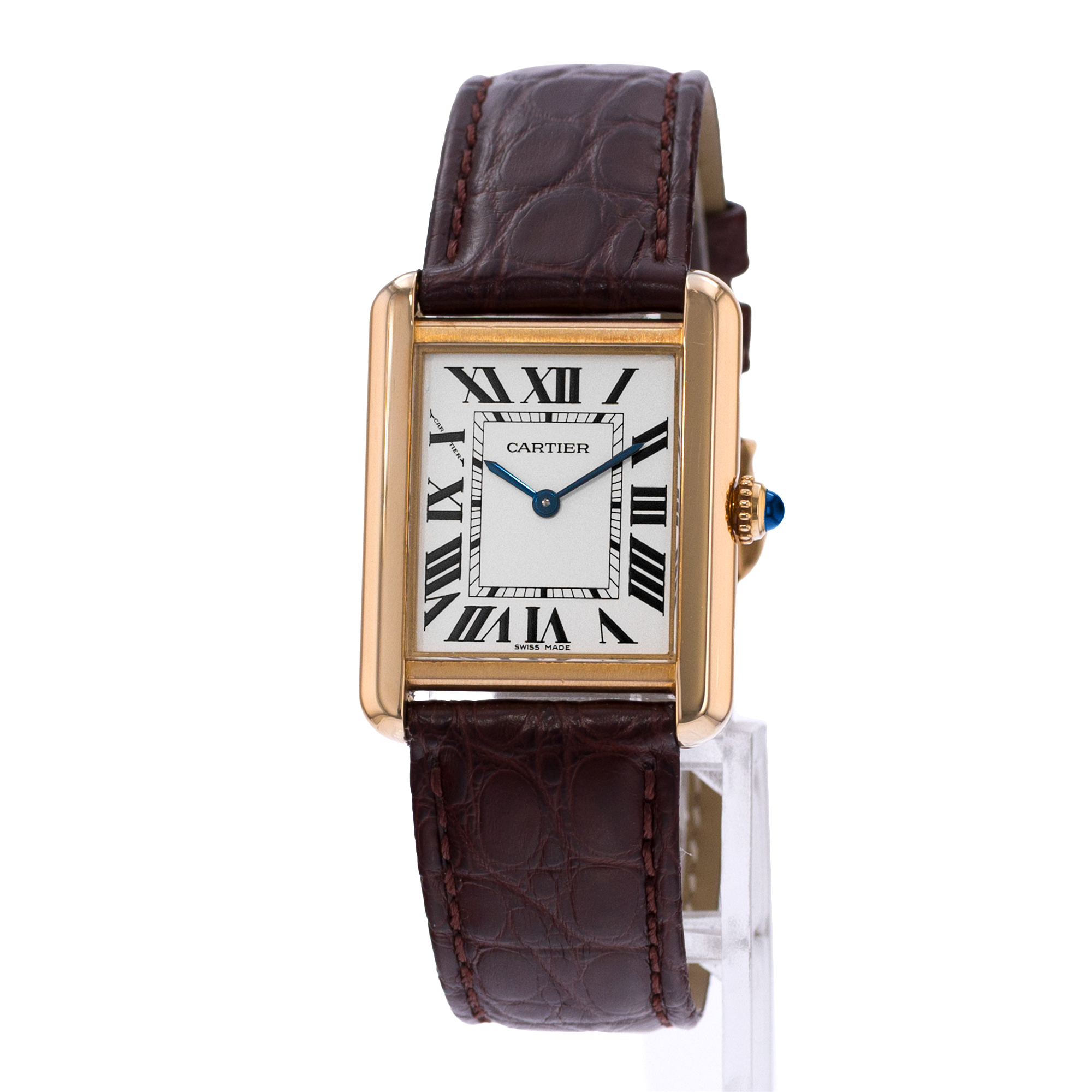 Cartier Tank Solo W1018755 2743 24mm Silver Dial 18k Yellow Gold Ladies Watch thumbnail 3