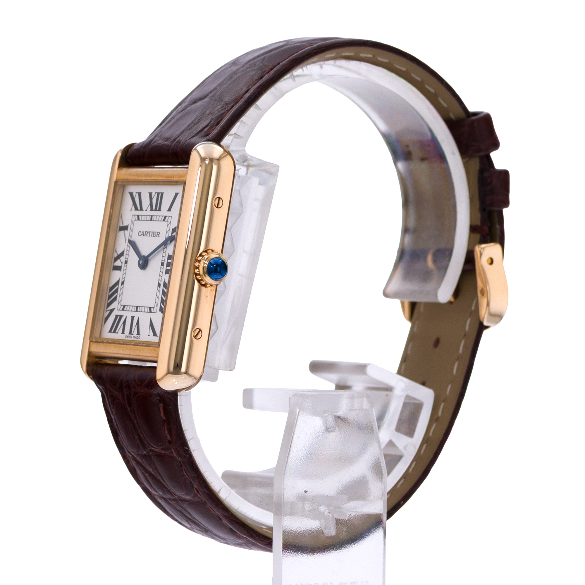Cartier Tank Solo W1018755 2743 24mm Silver Dial 18k Yellow Gold Ladies Watch thumbnail 4