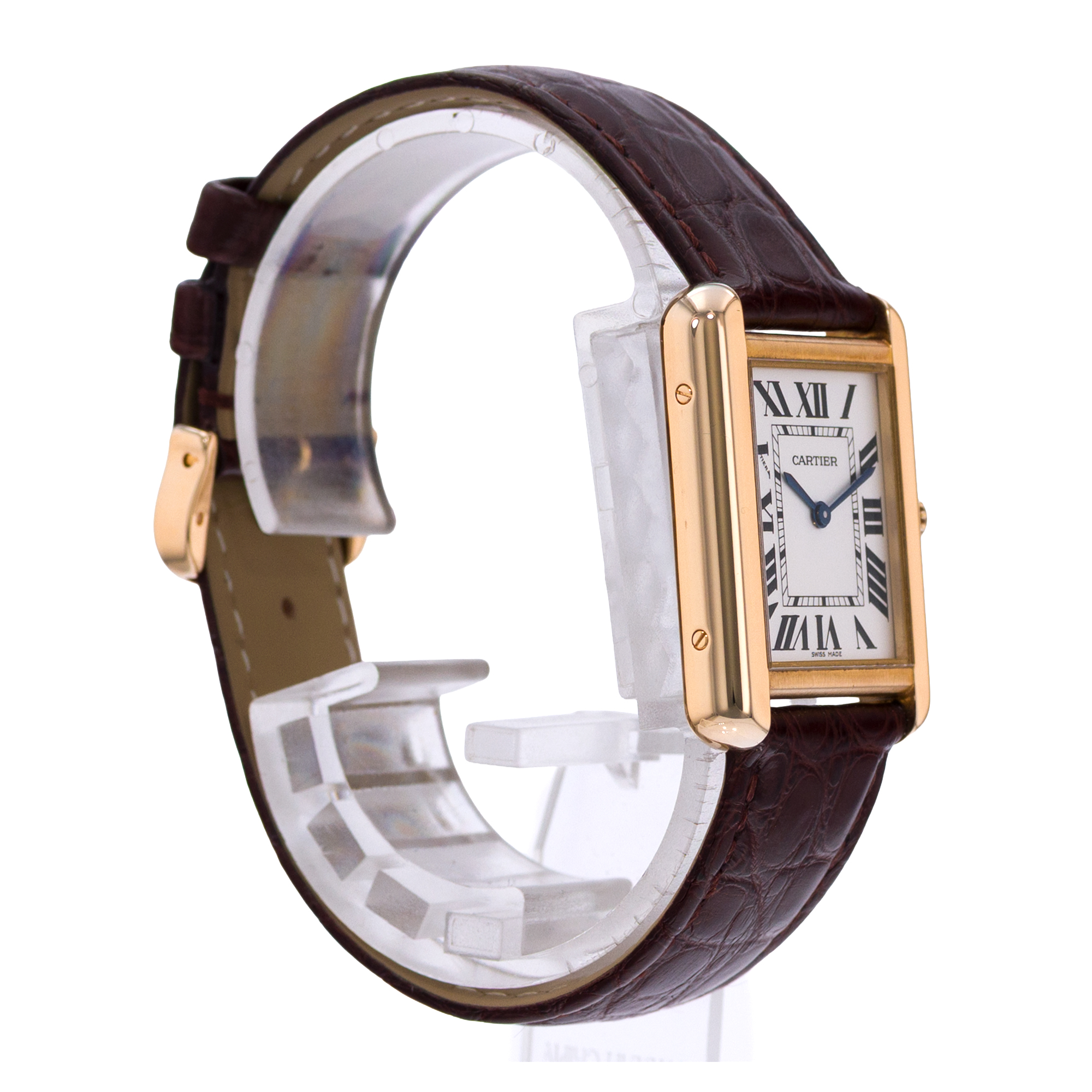Cartier Tank Solo W1018755 2743 24mm Silver Dial 18k Yellow Gold Ladies Watch thumbnail 5