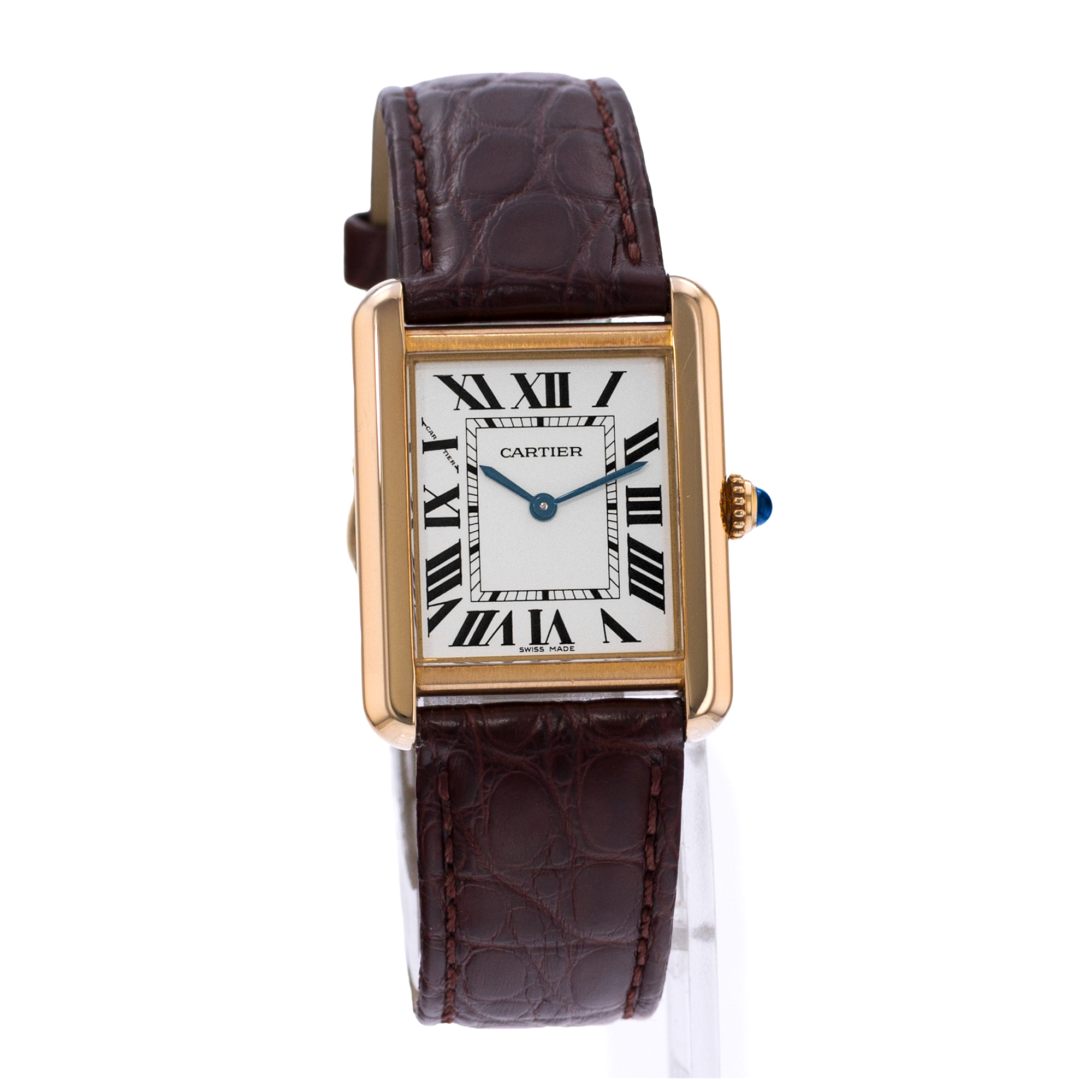 Cartier Tank Solo W1018755 2743 24mm Silver Dial 18k Yellow Gold Ladies Watch thumbnail 6