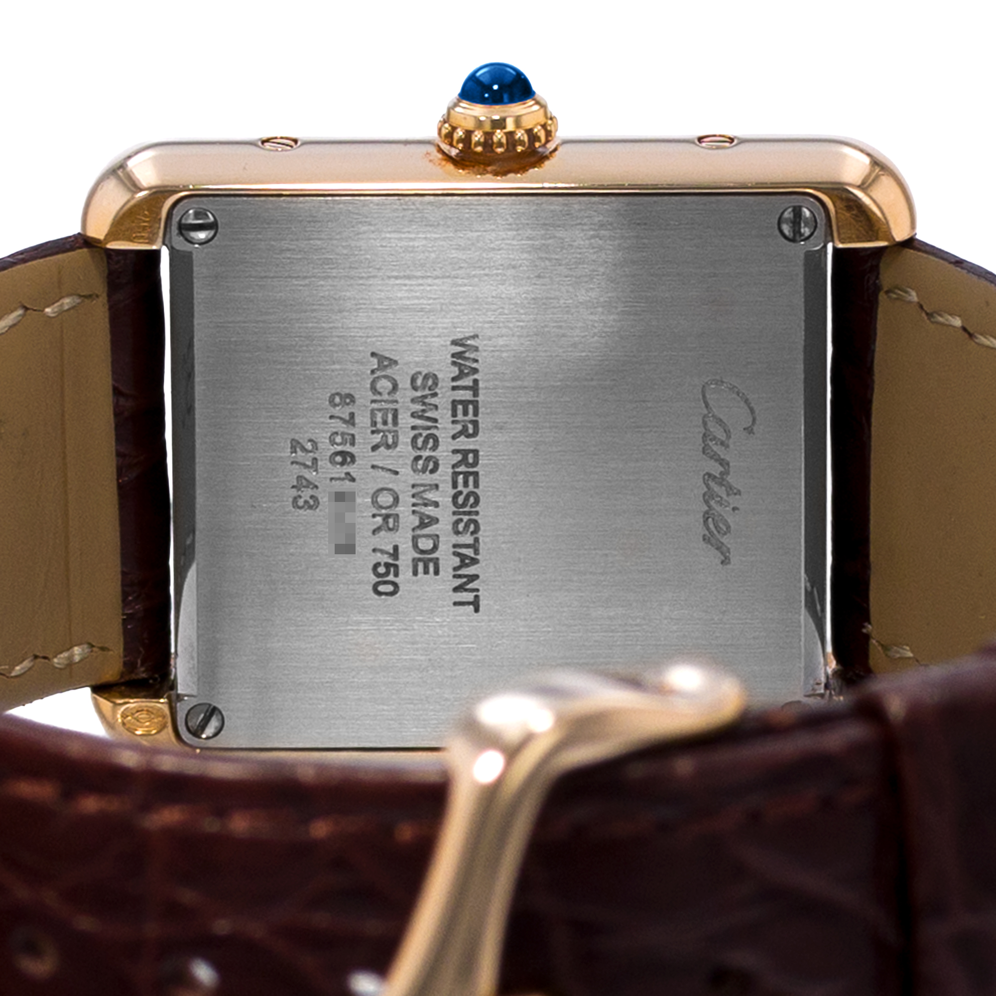 Cartier Tank Solo W1018755 2743 24mm Silver Dial 18k Yellow Gold Ladies Watch thumbnail 8