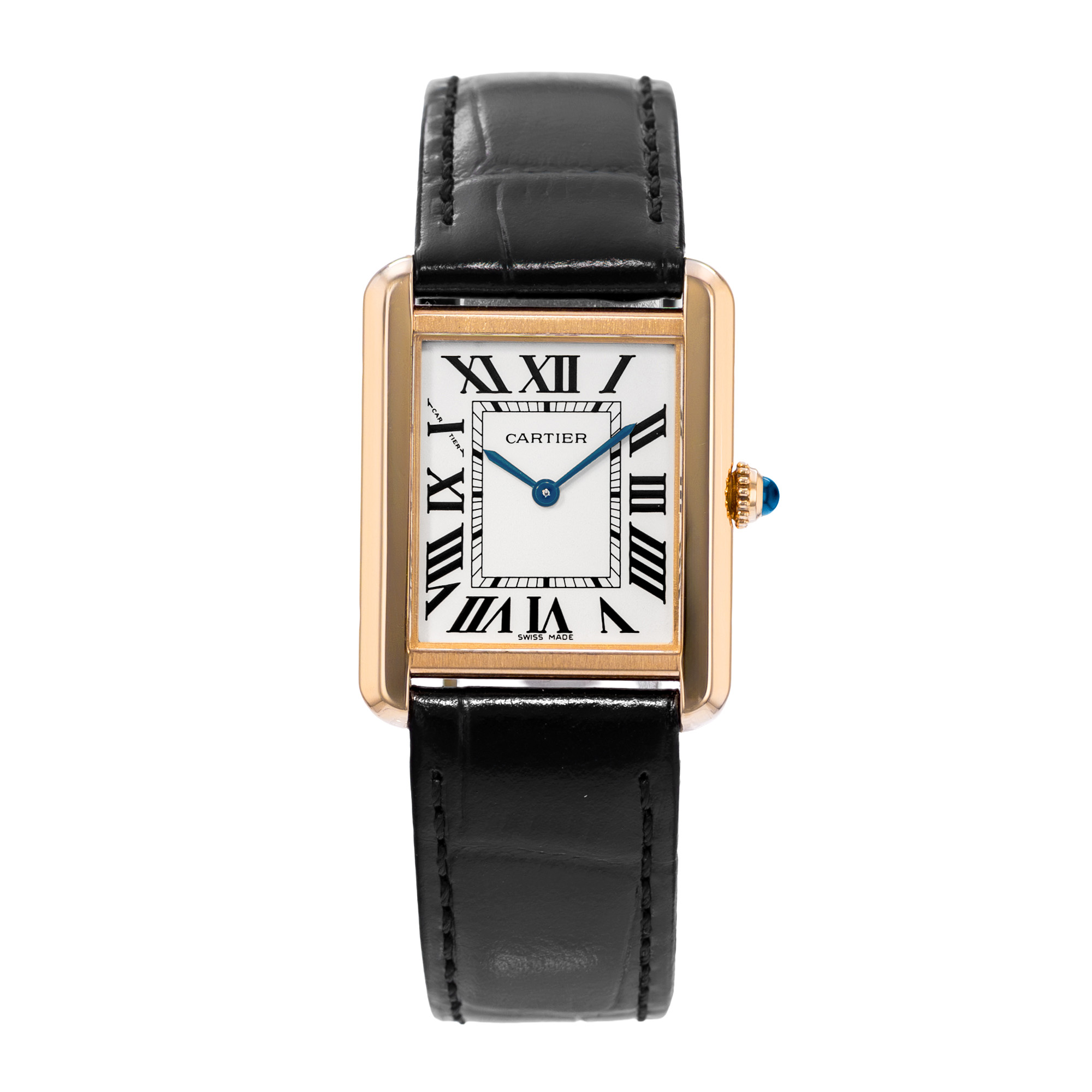 Cartier Tank Solo W1018755 2343 24mm Silver Dial 18k Yellow Gold Ladies Watch thumbnail 2