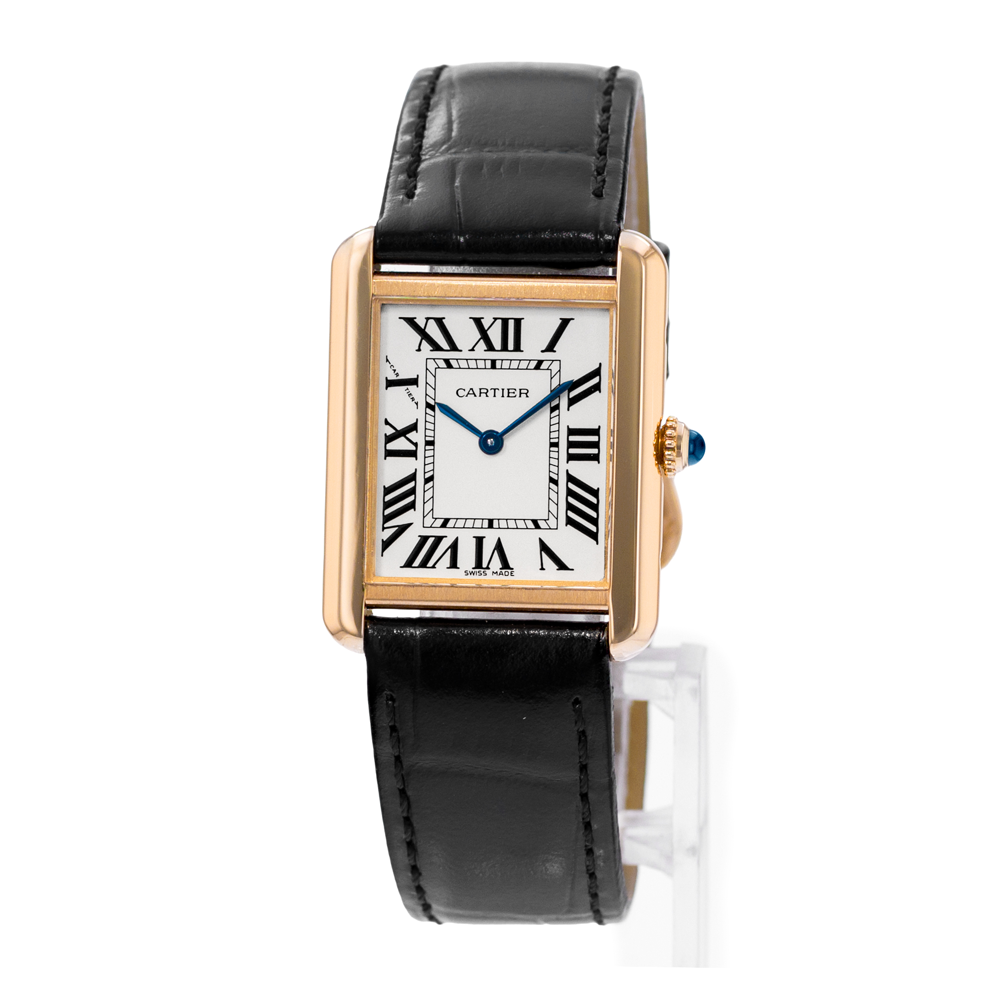 Cartier Tank Solo W1018755 2343 24mm Silver Dial 18k Yellow Gold Ladies Watch thumbnail 3