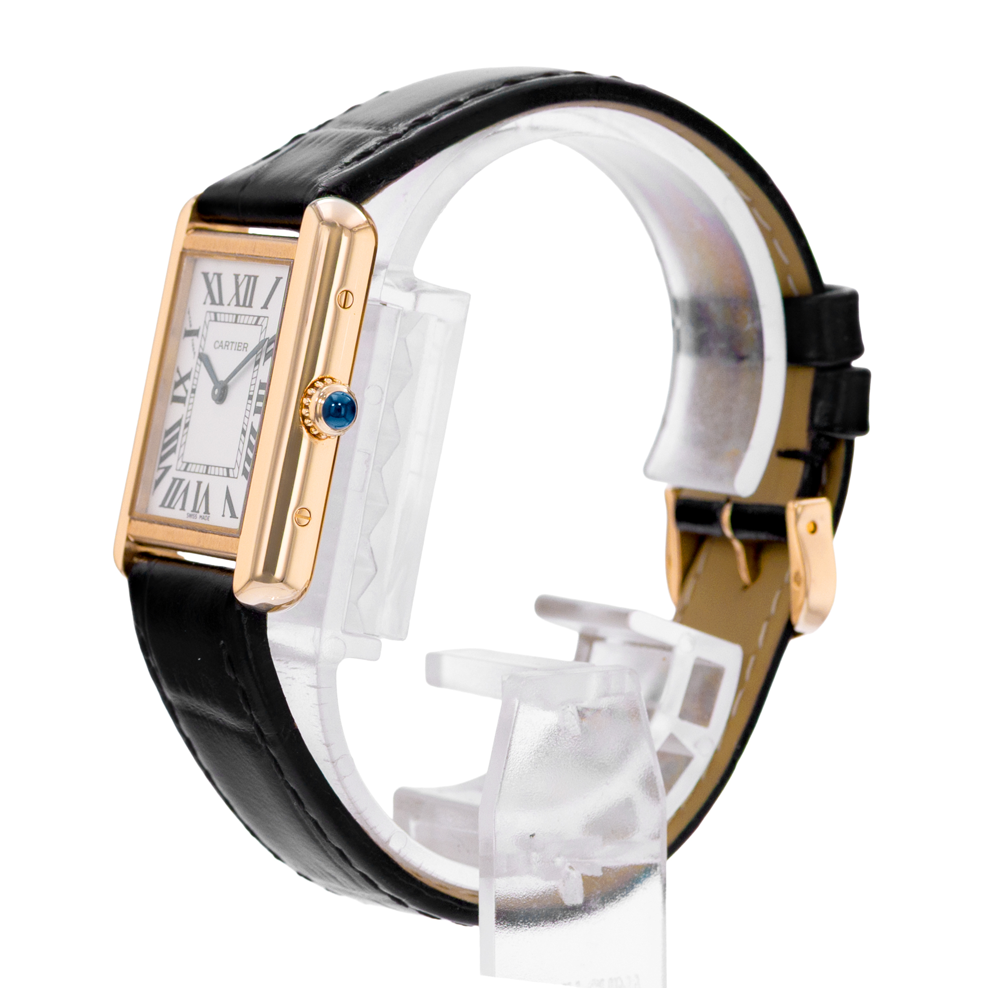 Cartier Tank Solo W1018755 2343 24mm Silver Dial 18k Yellow Gold Ladies Watch thumbnail 4