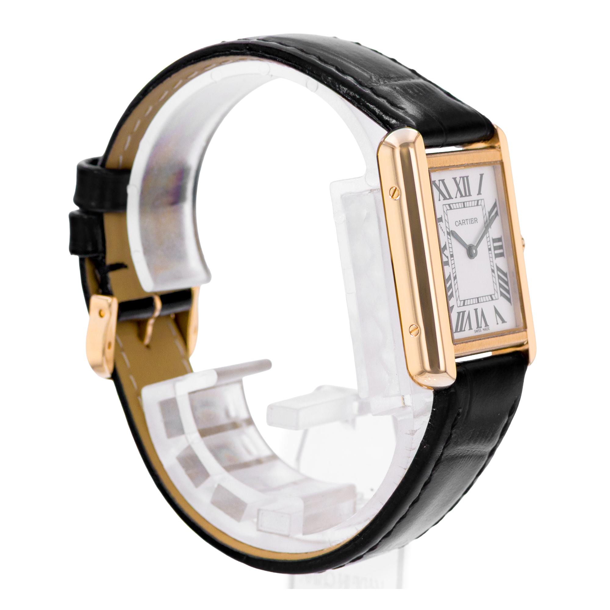 Cartier Tank Solo W1018755 2343 24mm Silver Dial 18k Yellow Gold Ladies Watch thumbnail 5