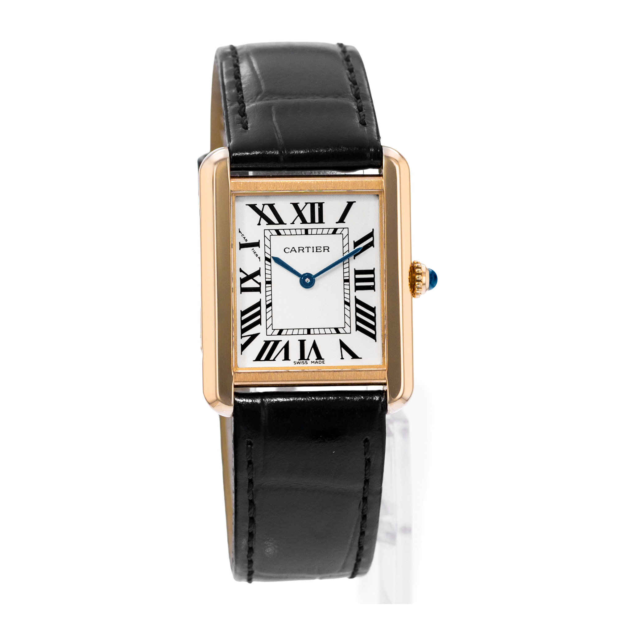 Cartier Tank Solo W1018755 2343 24mm Silver Dial 18k Yellow Gold Ladies Watch thumbnail 6