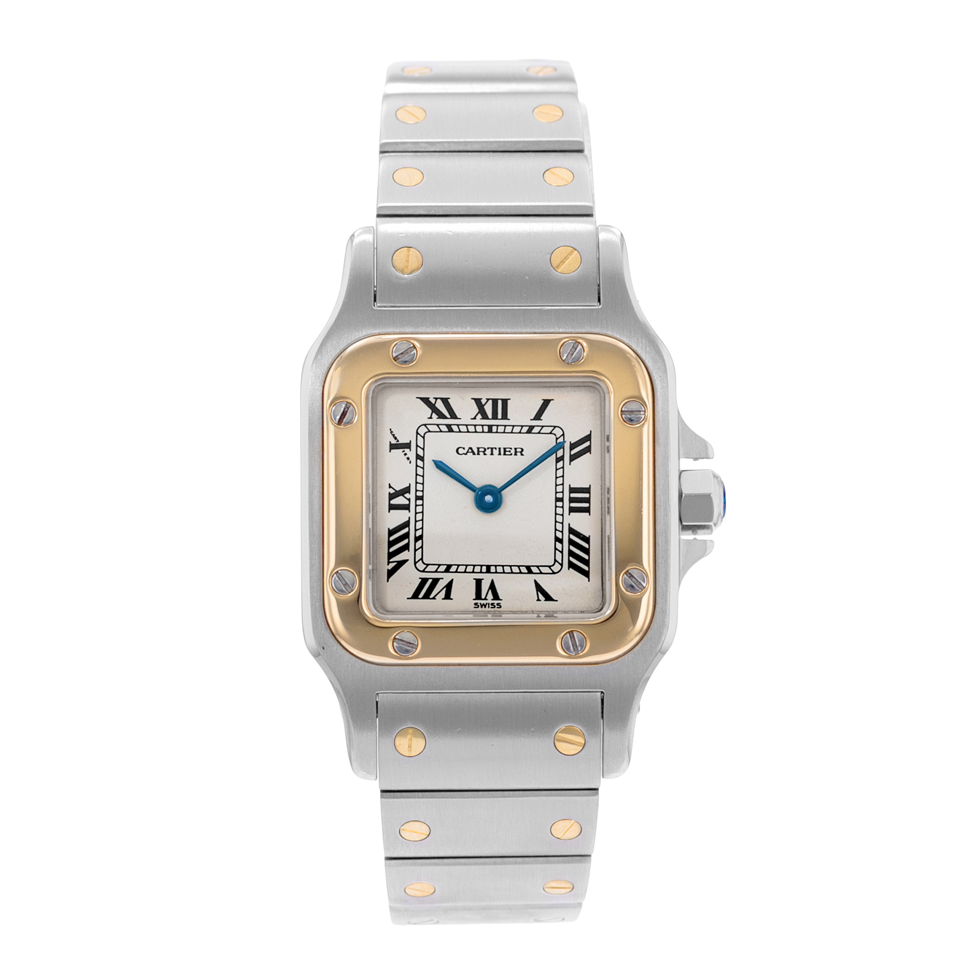 Cartier Santos Galbee W20012C4 1567 24mm Steel 18k Yellow Gold Ladies Watch thumbnail 2